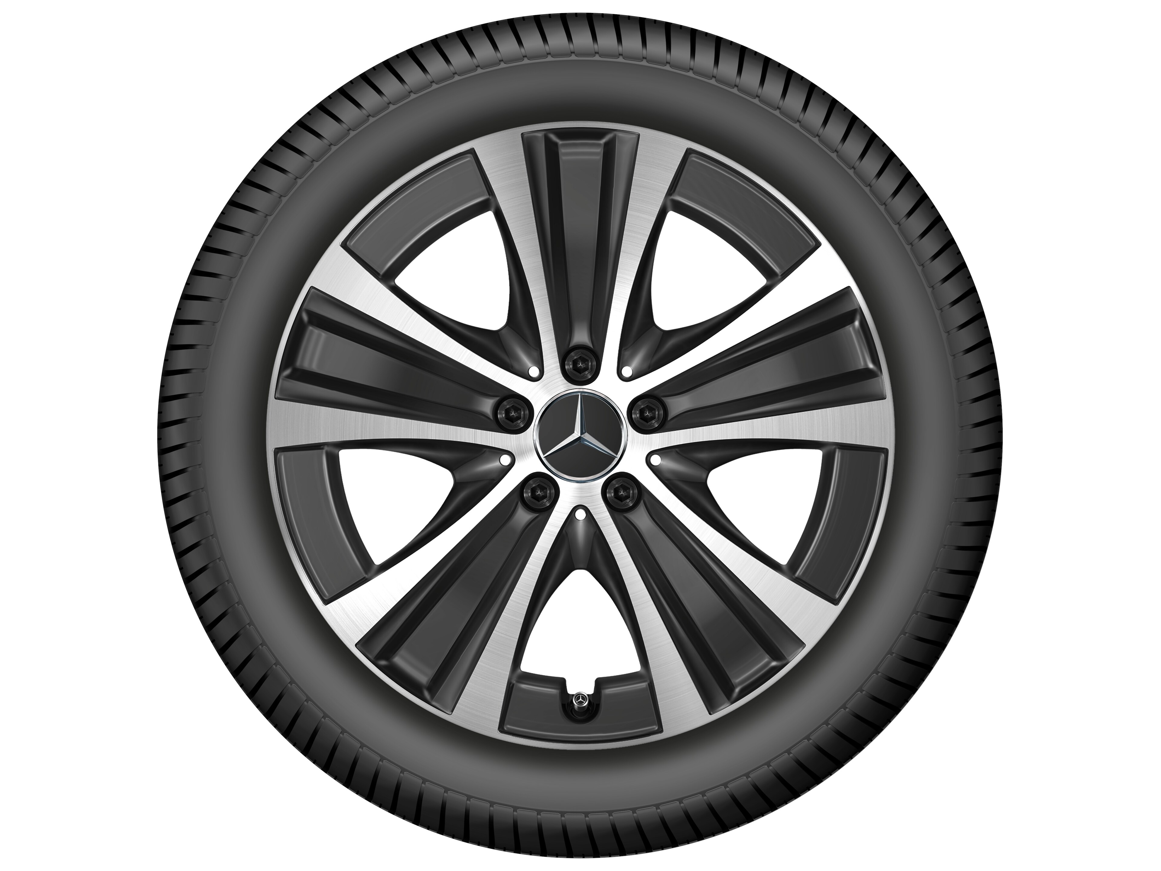5-spoke wheel, 45.7 cm (18-inch) - 9 J x 18 ET 52,5, black, high-sheen