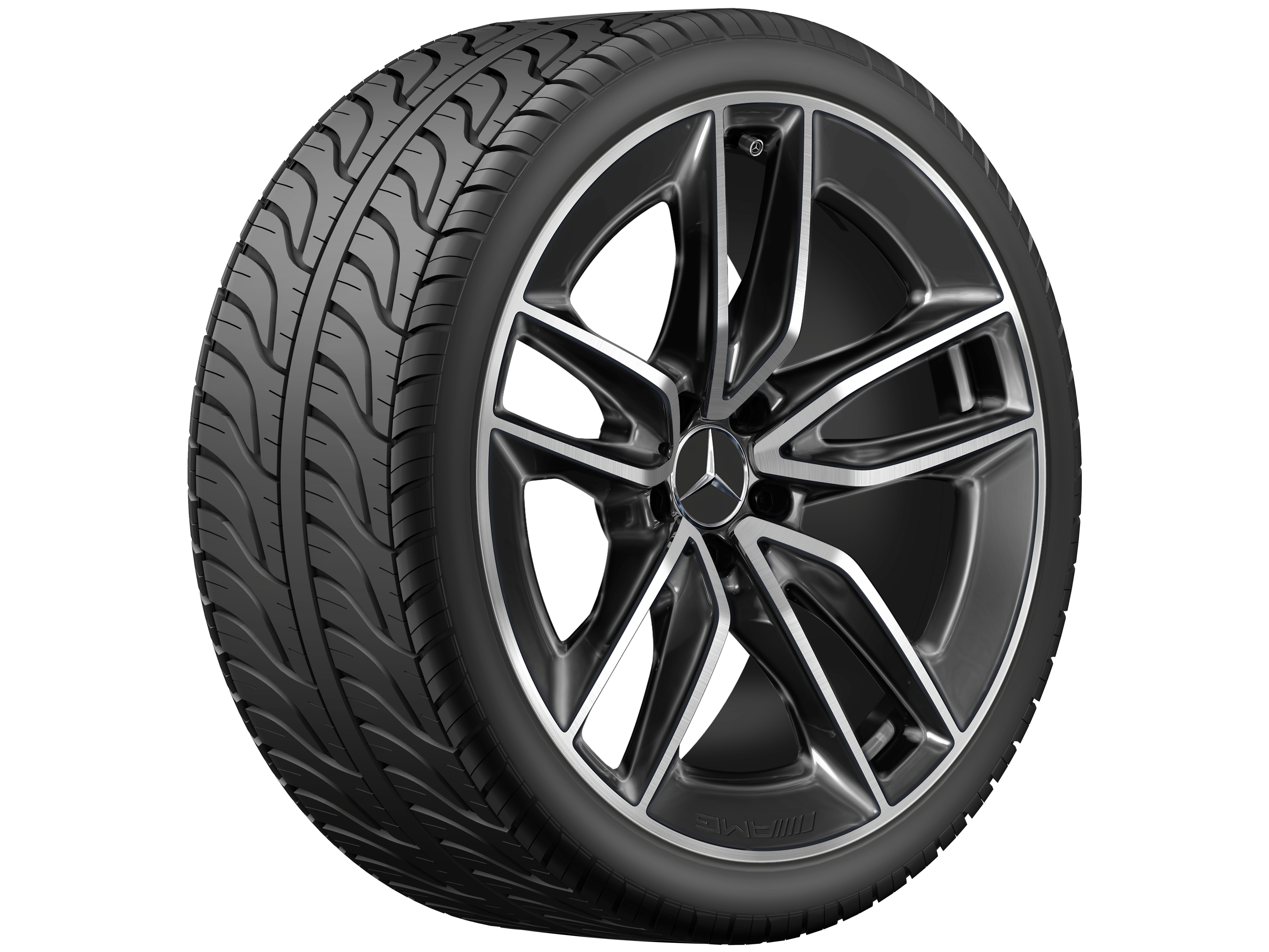 AMG 5-twin-spoke wheel, 50.8 cm (20-inch) - 8 J x 20 ET 10, black, high-sheen