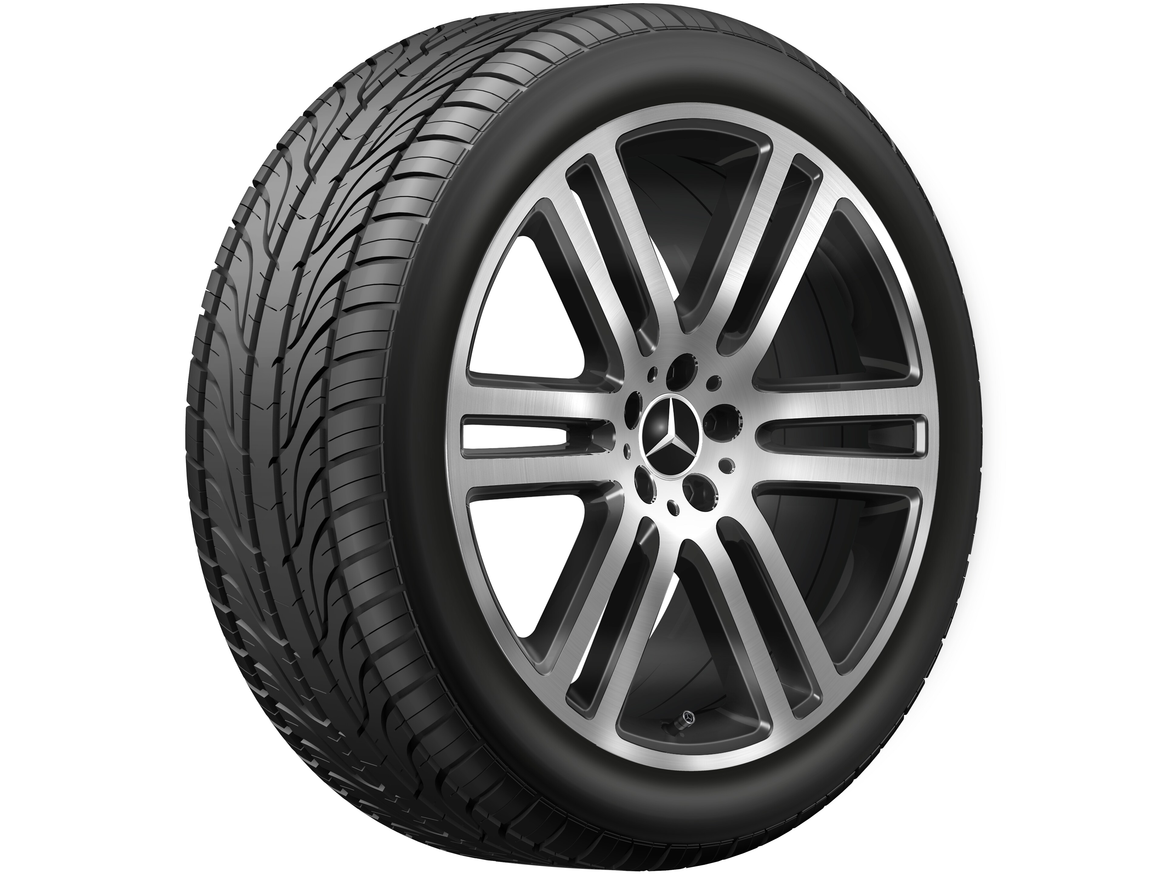 6-twin-spoke wheel, 53.3 cm (21-inch), High-sheen finish - 10 J x 21 ET 54,6, black, high-sheen