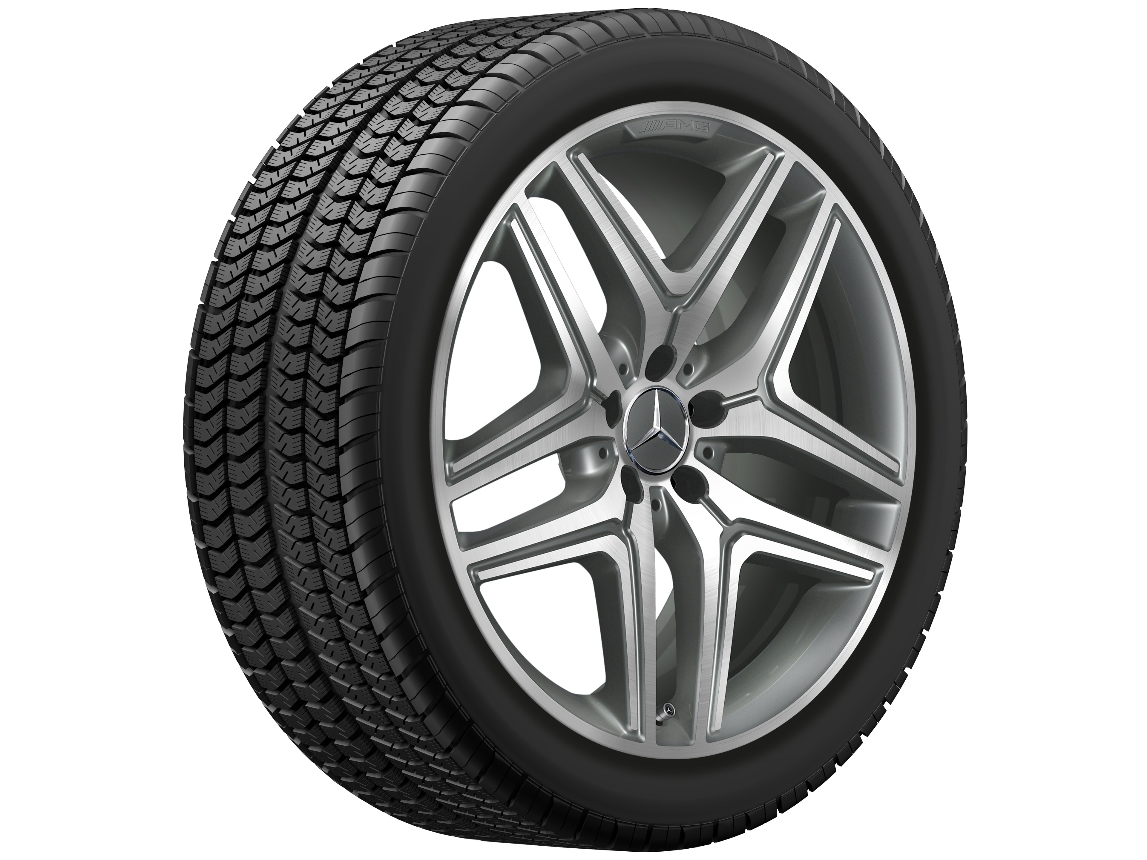 AMG 5-twin-spoke wheel, 50.8 cm (20-inch) - 8,5 J x 20 ET 51,5, titanium grey, high-sheen