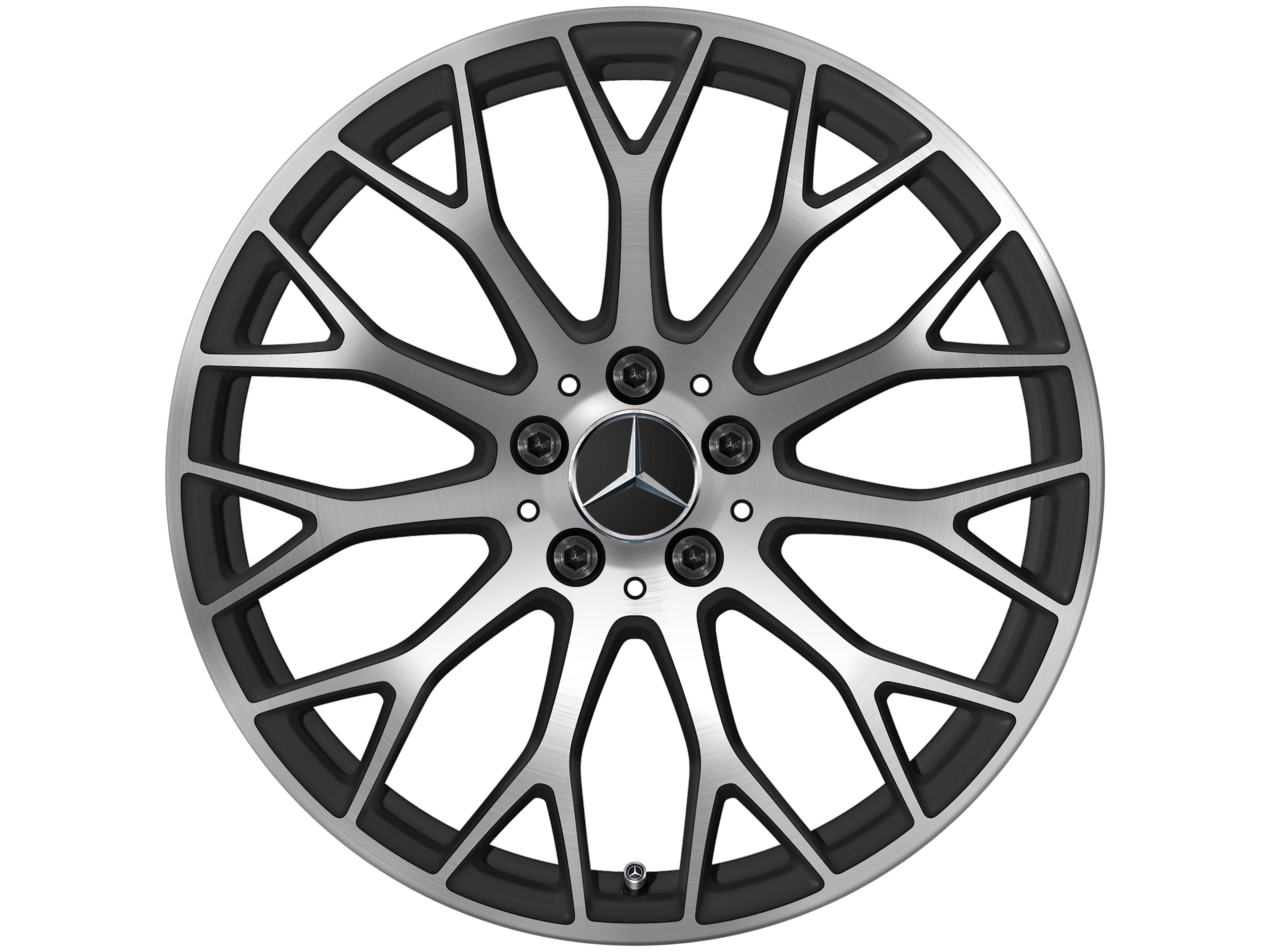AMG cross-spoke wheel, 48.3 cm (19-inch) - 9 J x 19 ET 61, matt black, high-sheen