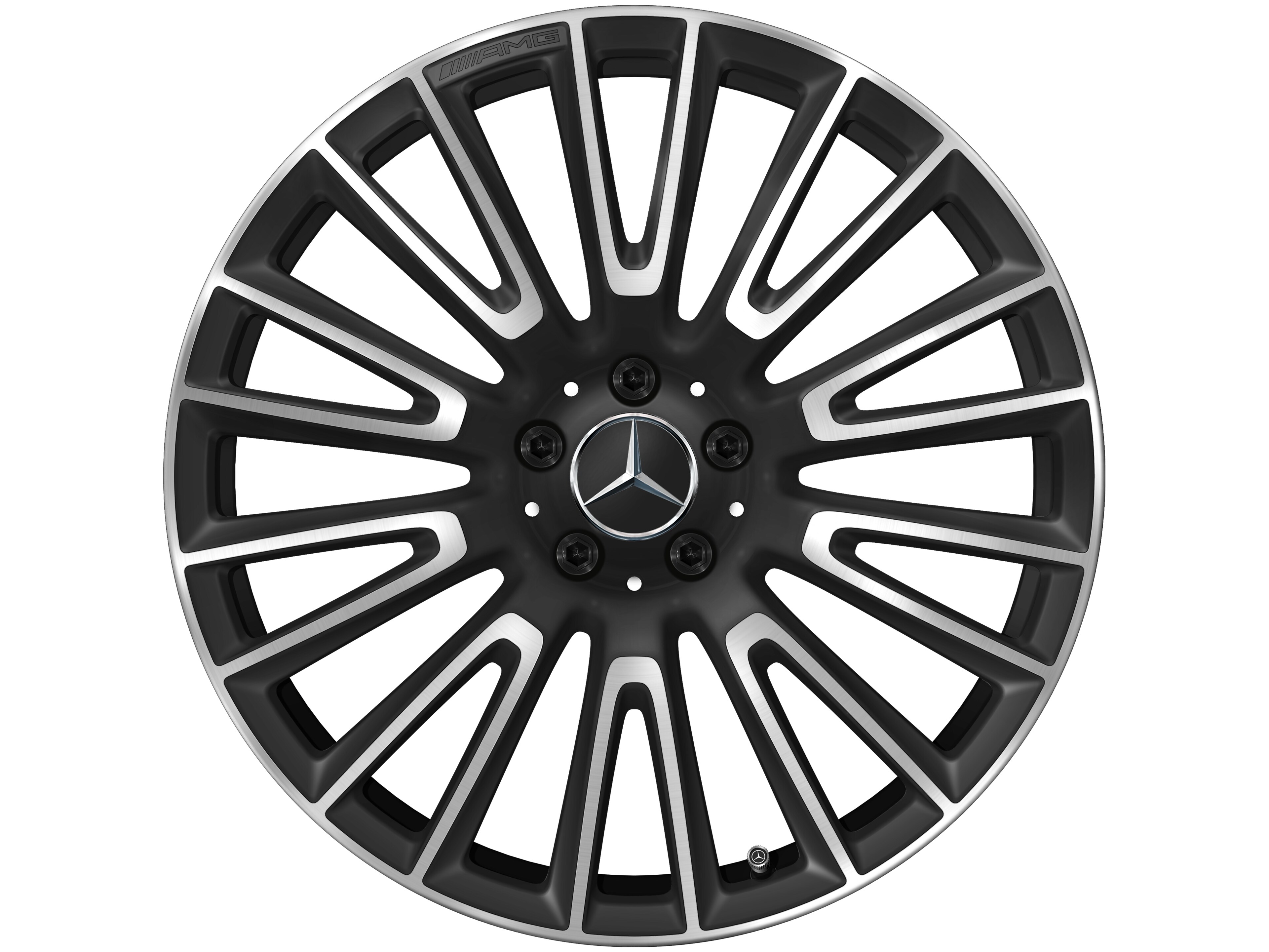 AMG light-alloy wheel, in 10-twin-spoke design, 50.8 cm (20-inch) - 9,5 J x 20 ET 25,2, matt black, high-sheen