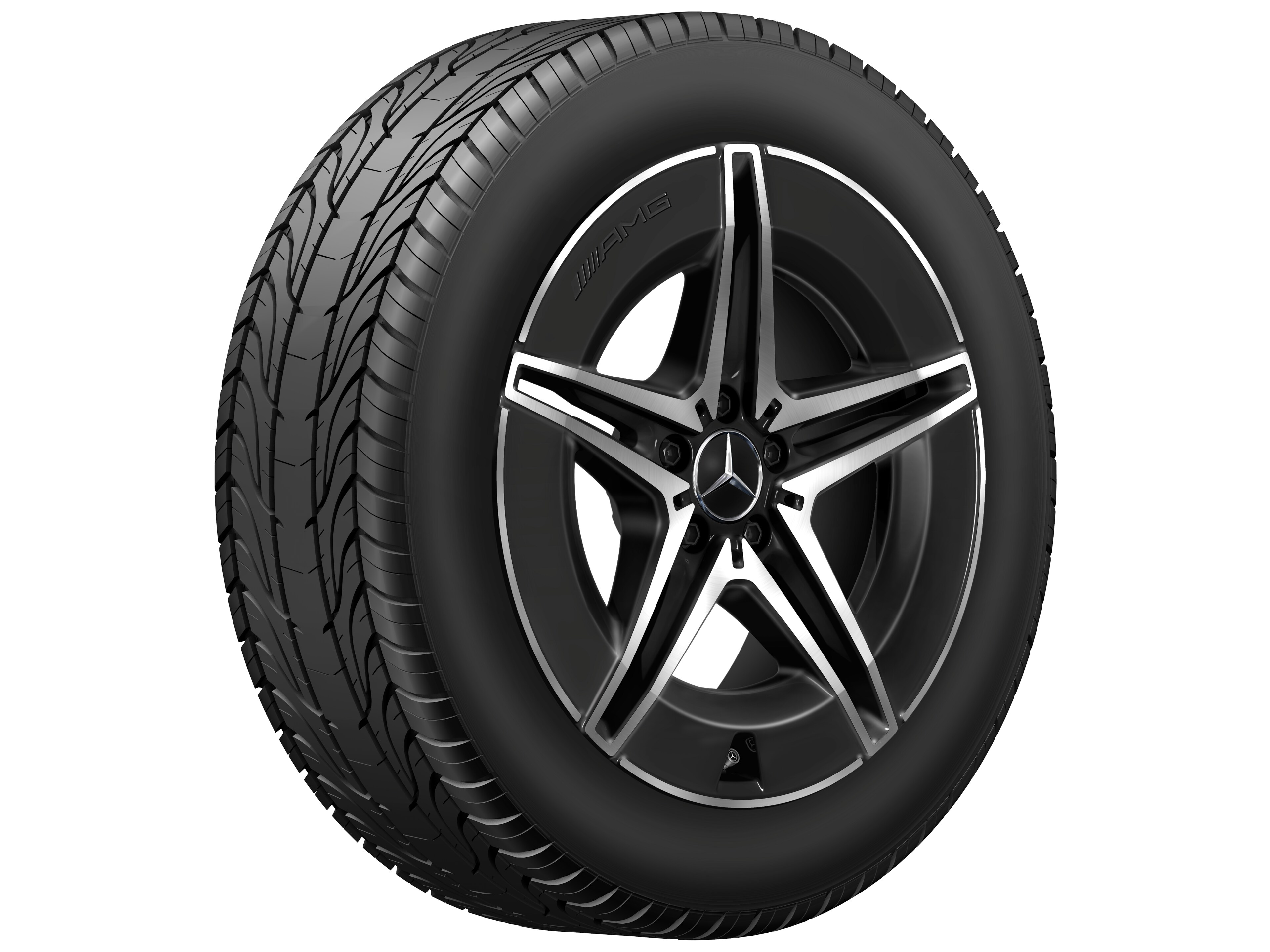 AMG 5-twin-spoke wheel, 48.3 cm (19-inch) - 8 J x 19 ET 34, black, high-sheen
