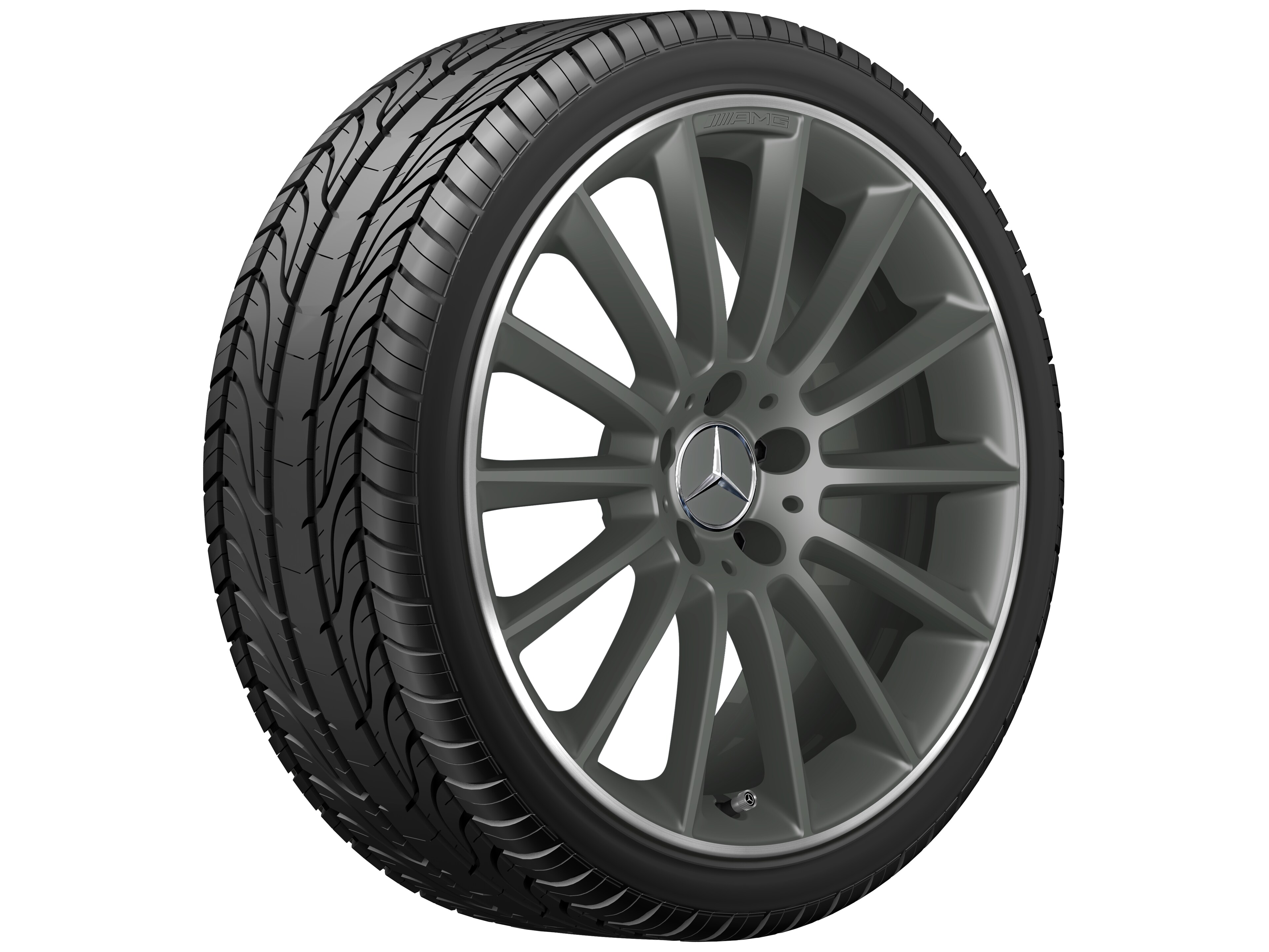 AMG multi-spoke wheel, 48.3 cm (19-inch), High-sheen rim flange - 8 J x 19 ET 40, tantalite grey
