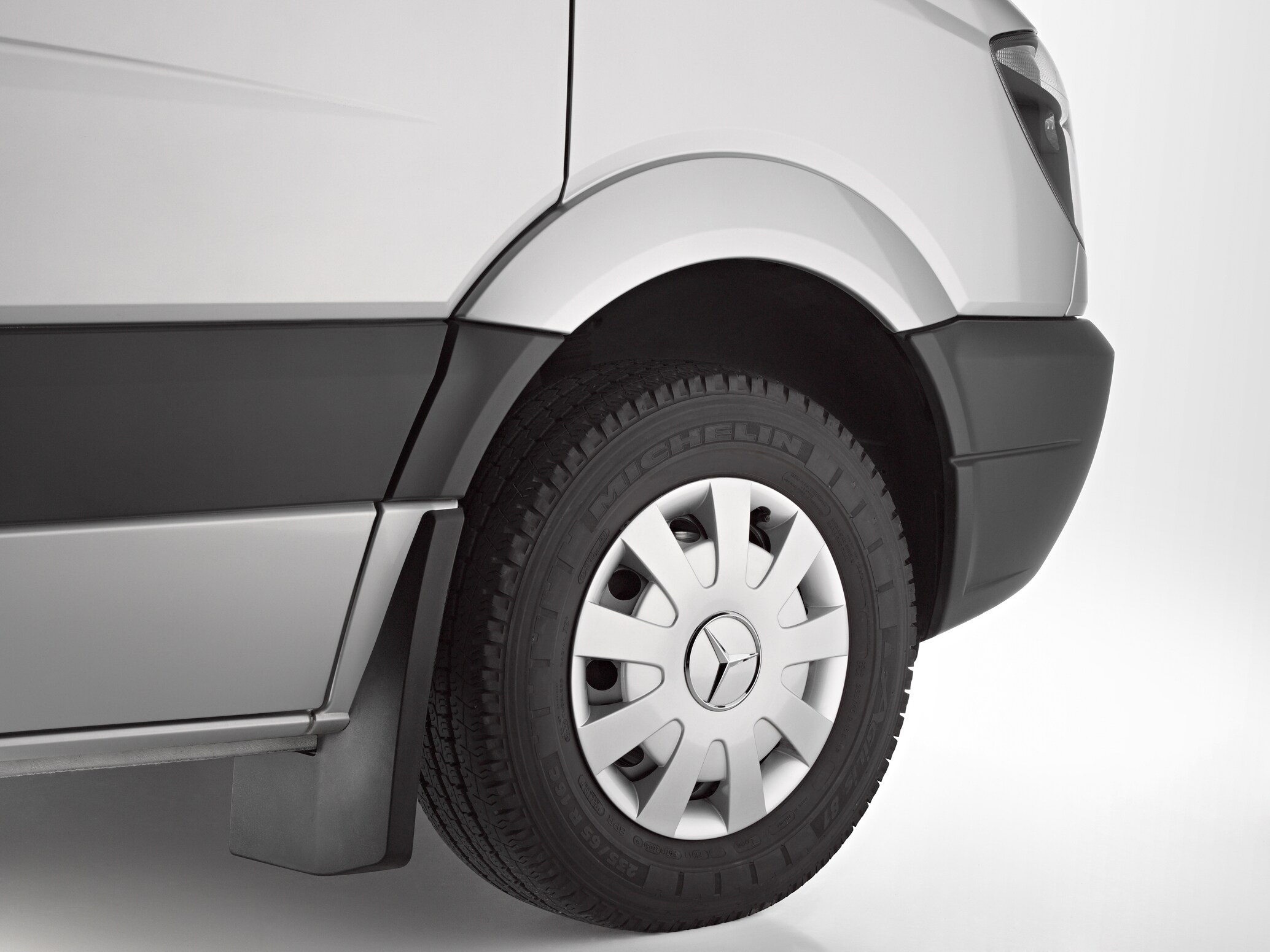 Mud flaps, Set, front, incl. fastening - LHD/RHD, black, grained