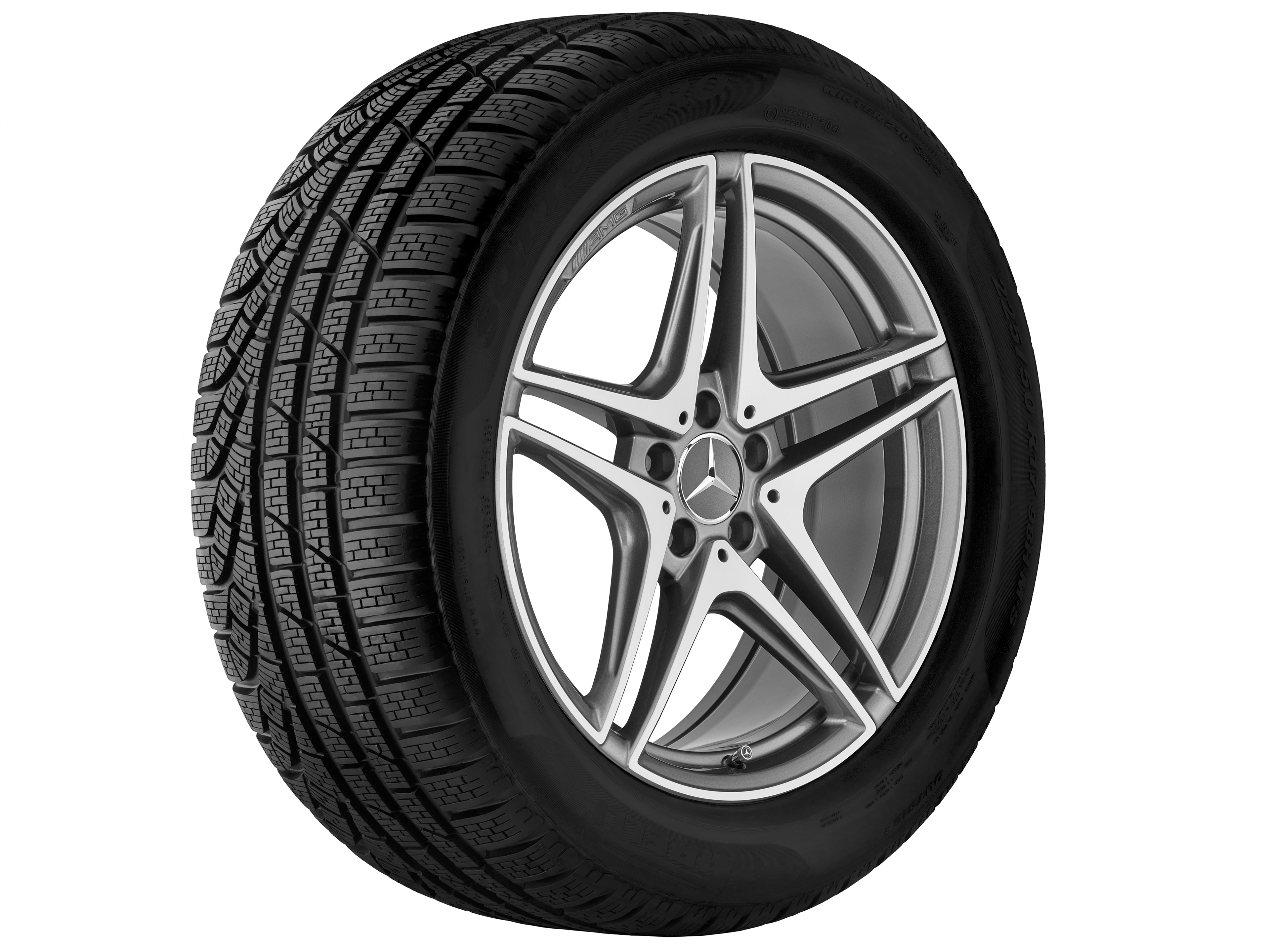 AMG 5-twin-spoke wheel, 48.3 cm (19-inch) - 10,5 J x 19 ET 57, titanium grey, high-sheen