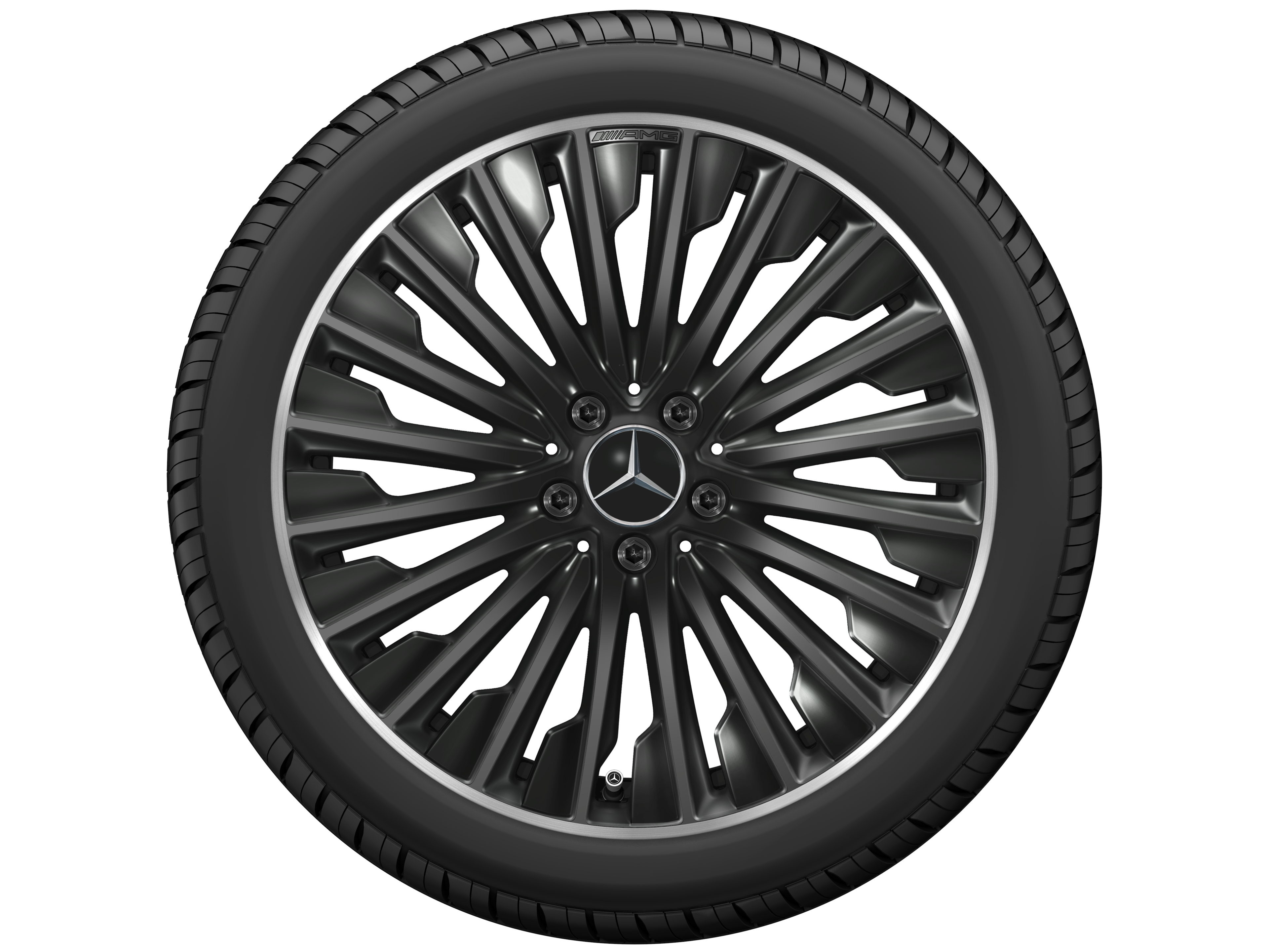 AMG multi-spoke wheel, 48.3 cm (19-inch) - 9 J x 19 ET 60,6, black, high-sheen rim flange