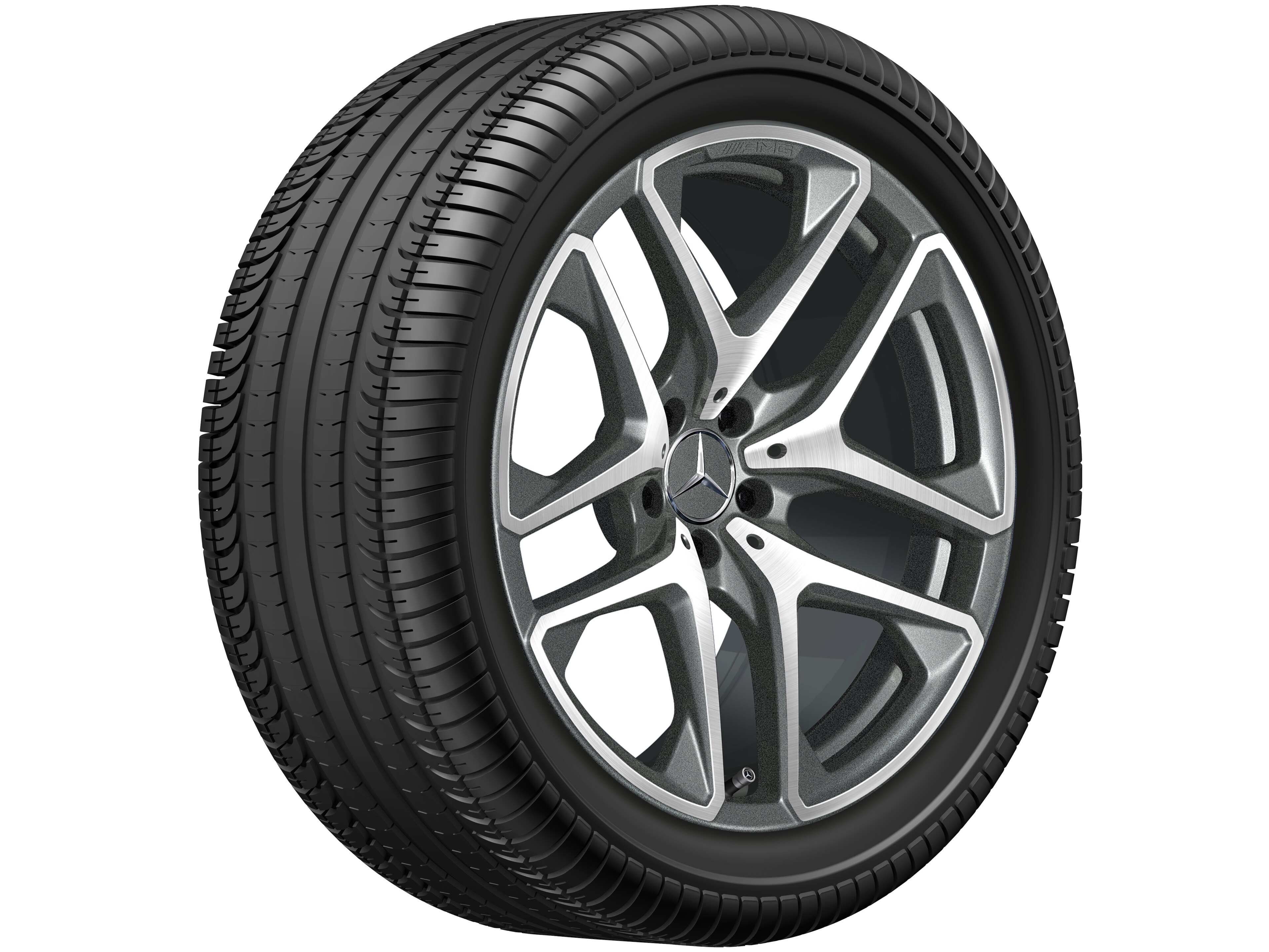 AMG 5-twin-spoke wheel, 50.8 cm (20-inch) - 9,5 J x 20 ET 30, titanium grey, high-sheen