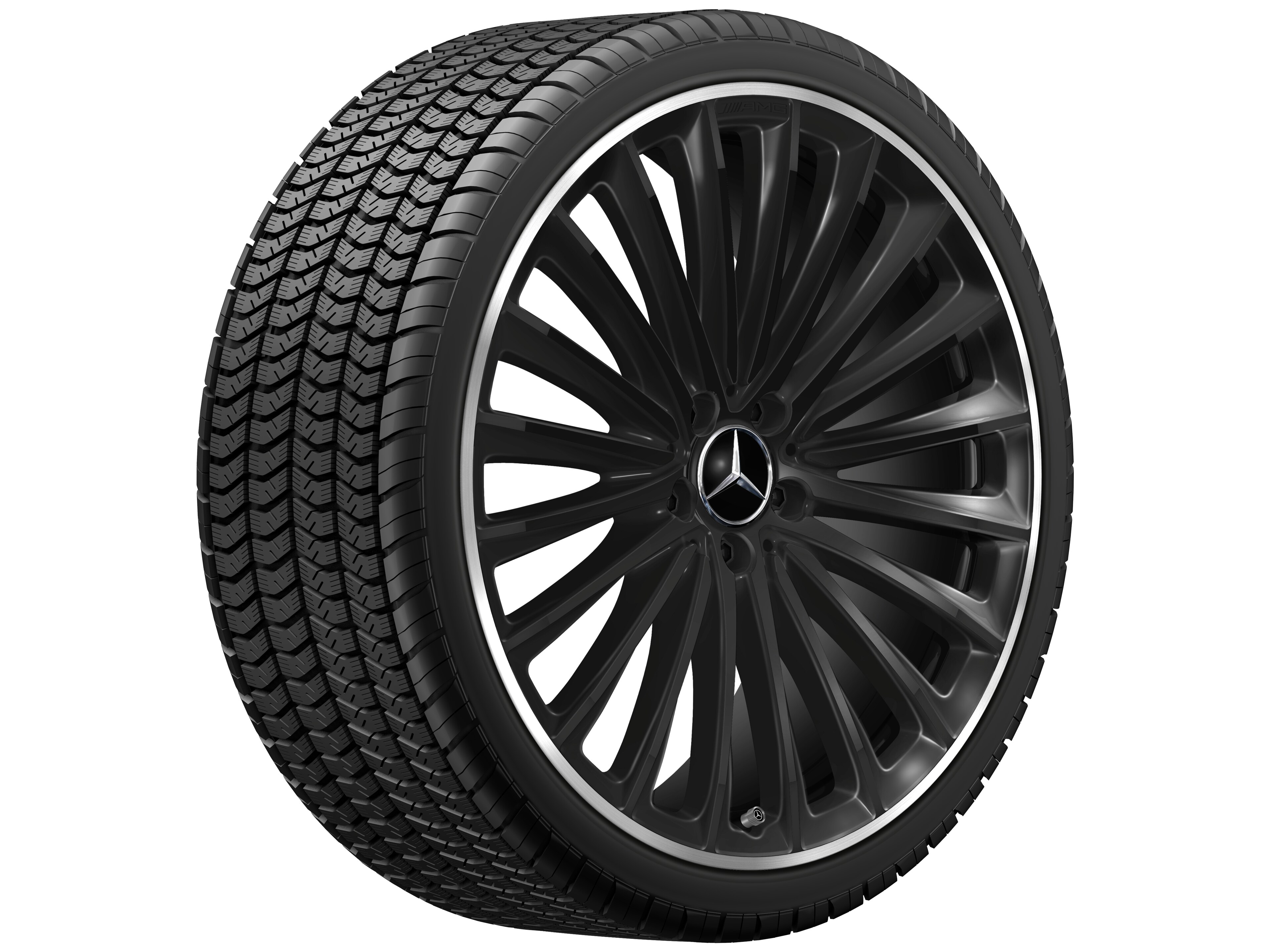 AMG multi-spoke wheel, 53.3 cm (21-inch), High-sheen rim flange - 10 J x 21 ET 66, black, high-sheen rim flange