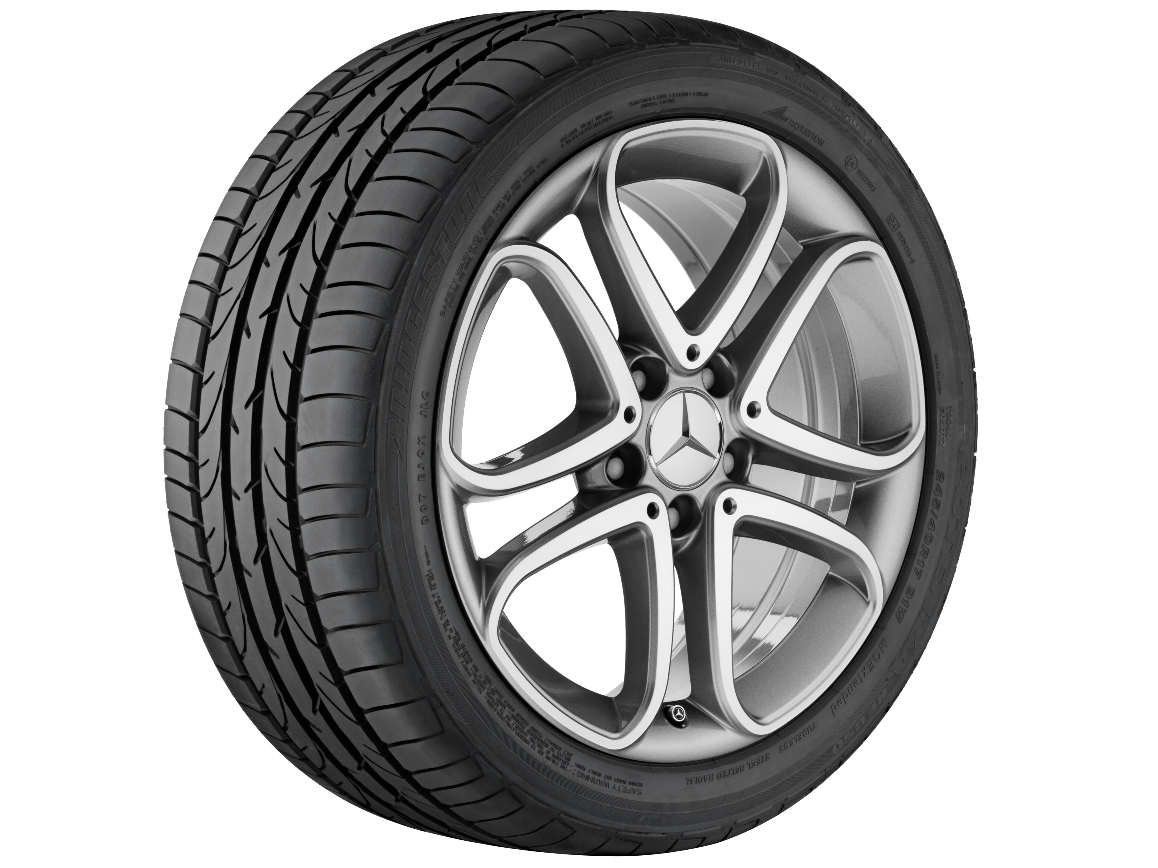 5-twin-spoke wheel, 43.2 cm (17-inch) - 7,5 J x 17 ET 52,5, himalaya grey, high-sheen