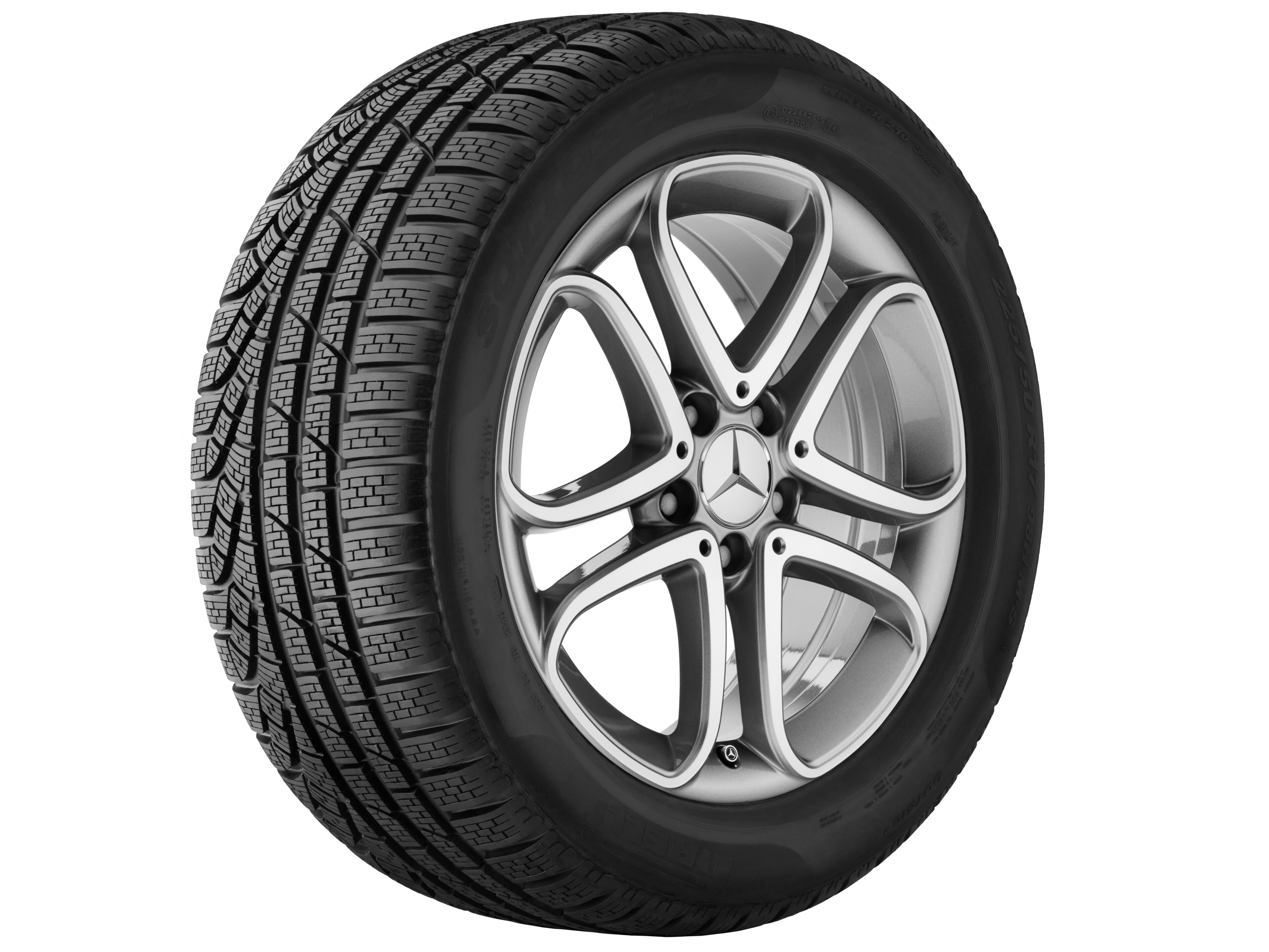 5-twin-spoke wheel, 43.2 cm (17-inch) - 7,5 J x 17 ET 52,5, himalaya grey, high-sheen