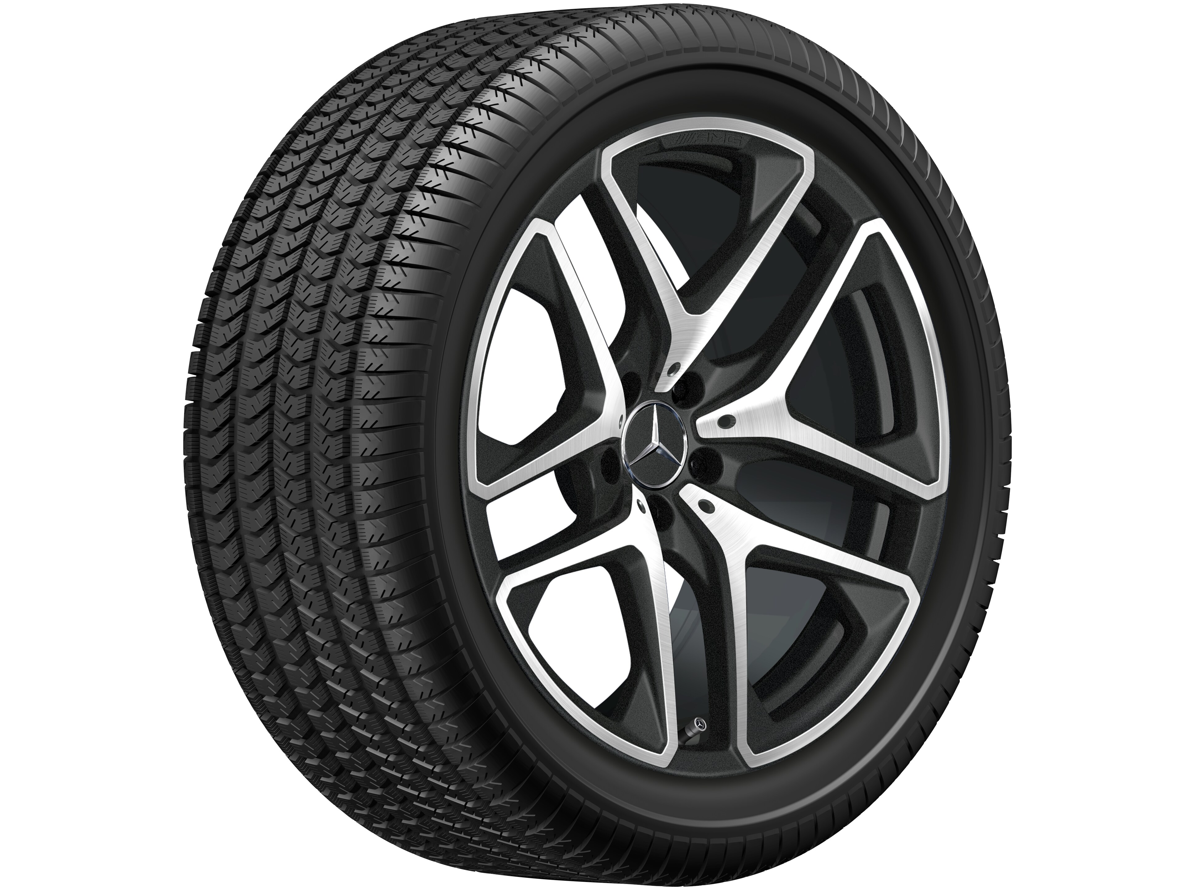 AMG 5-twin-spoke wheel, 50.8 cm (20-inch) - 10 J x 20 ET 28, matt black, high-sheen