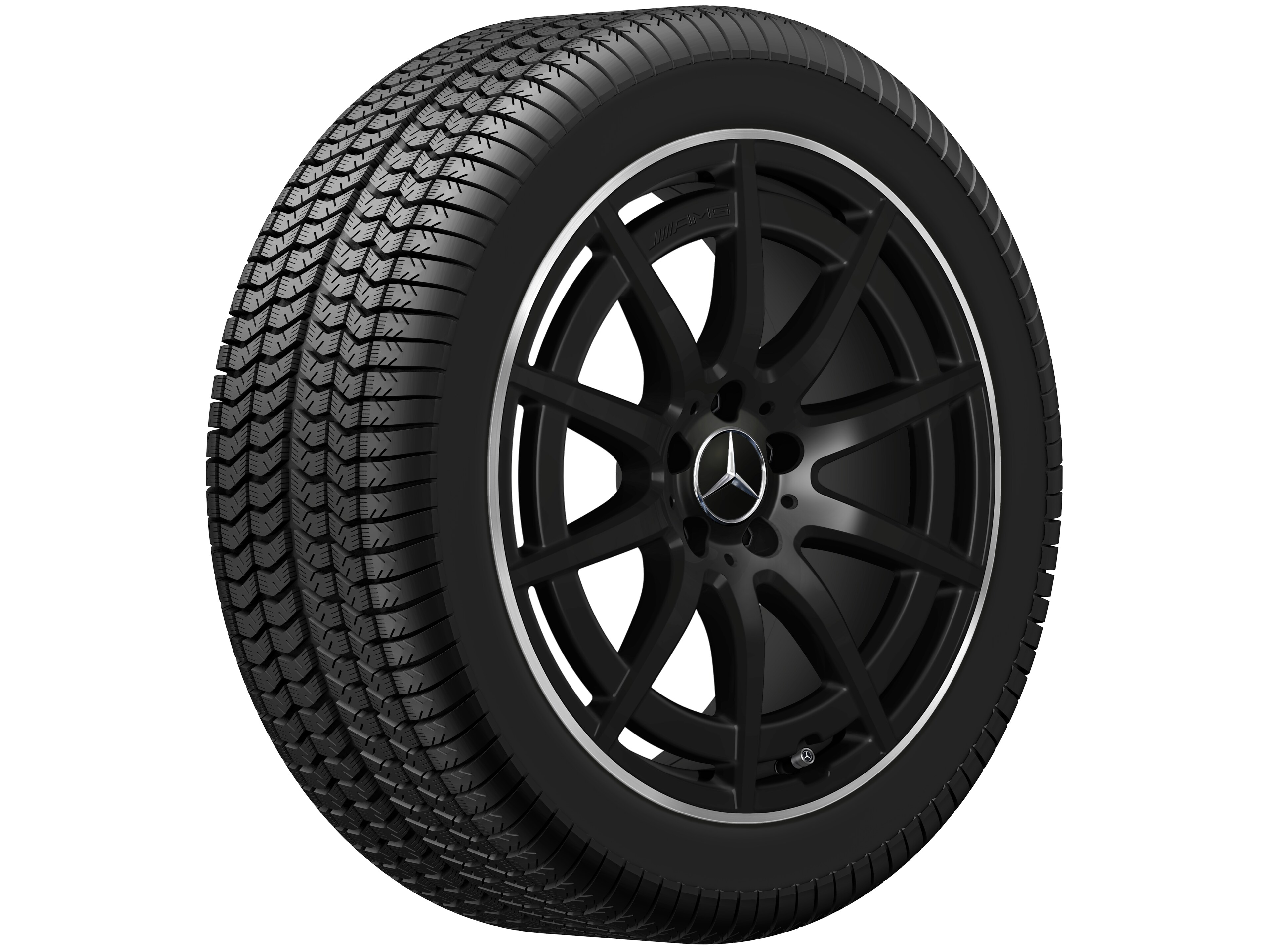 AMG 10-spoke wheel, 48.3 cm (19-inch), High-sheen rim flange - 8 J x 19 ET 49, matt black, high-sheen rim flange