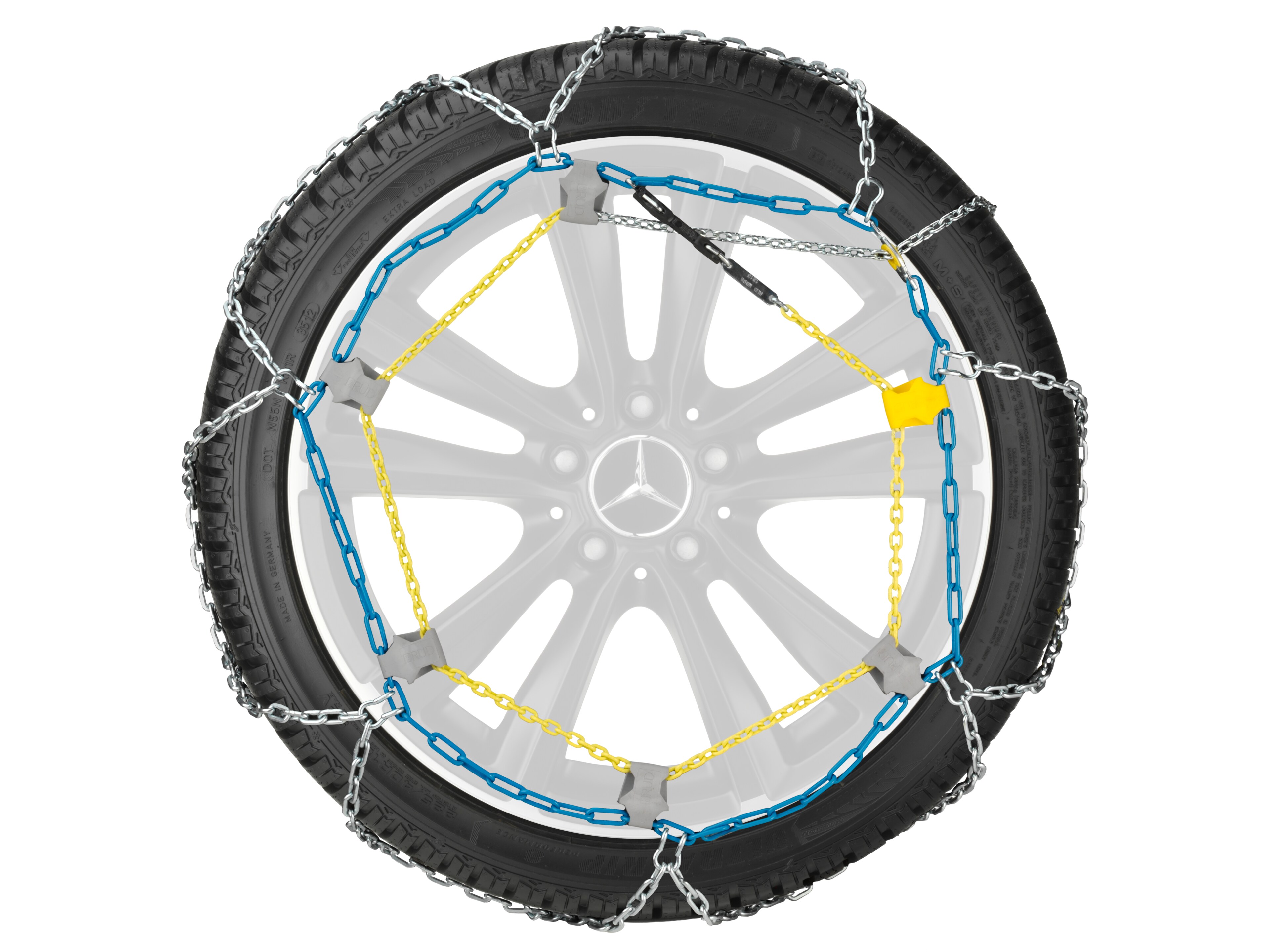 Snow chain, RUD-matic, without grip links, Hybrid and third seat row - Steel / Plastic