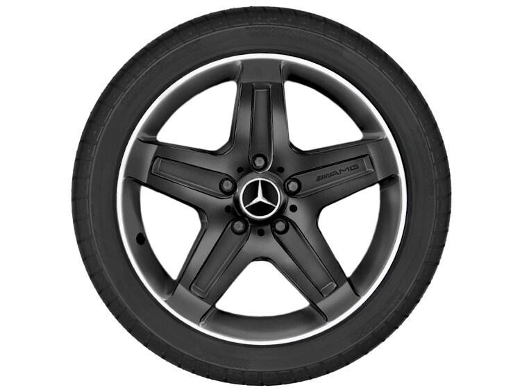 AMG 5-spoke wheel, 48.3 cm (19-inch) - 9,5 J x 19 ET 50, black, high-sheen