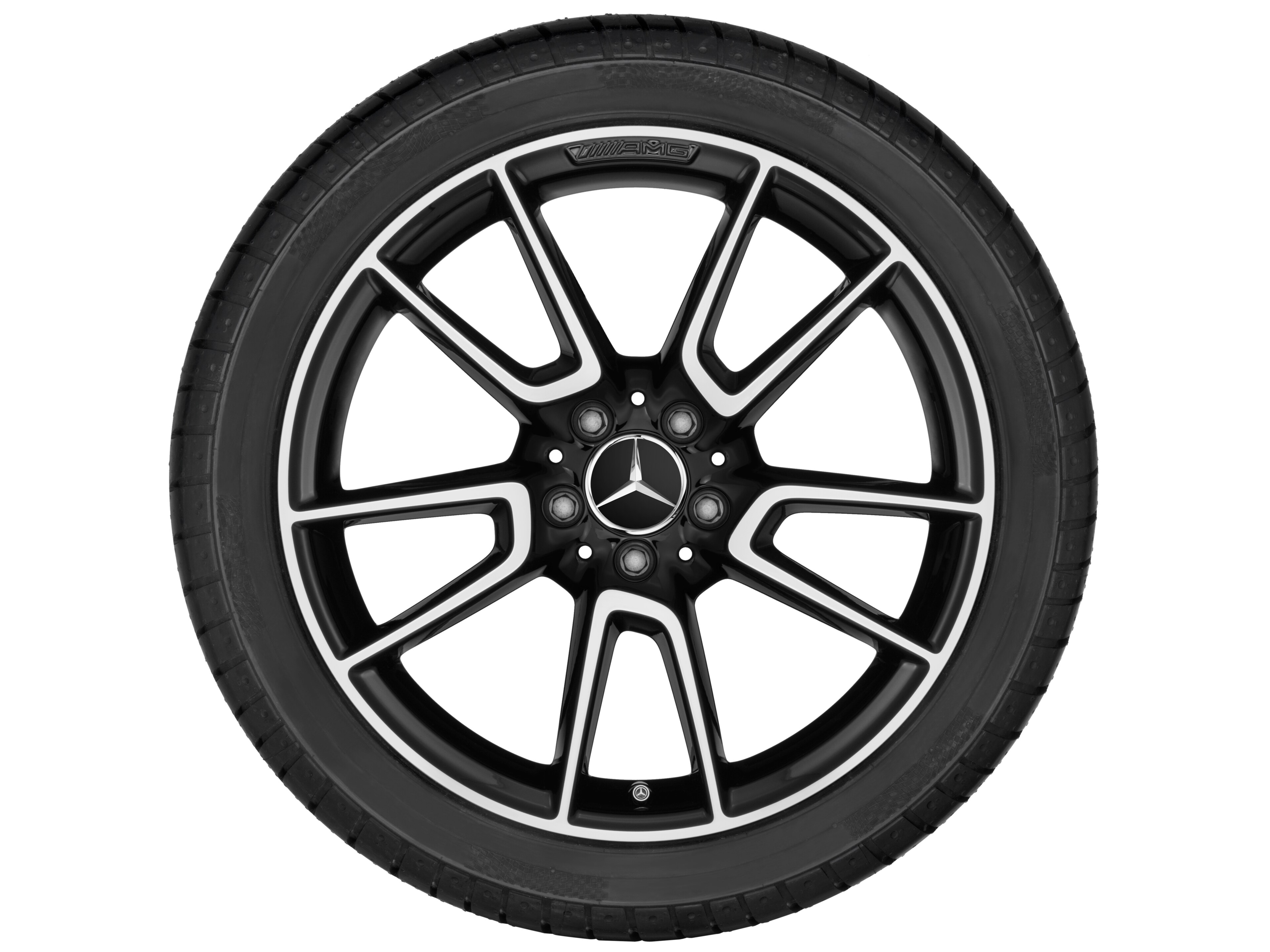 AMG 5-twin-spoke wheel, 48.3 cm (19-inch) - 7,5 J x 19 ET 44, black, high-sheen