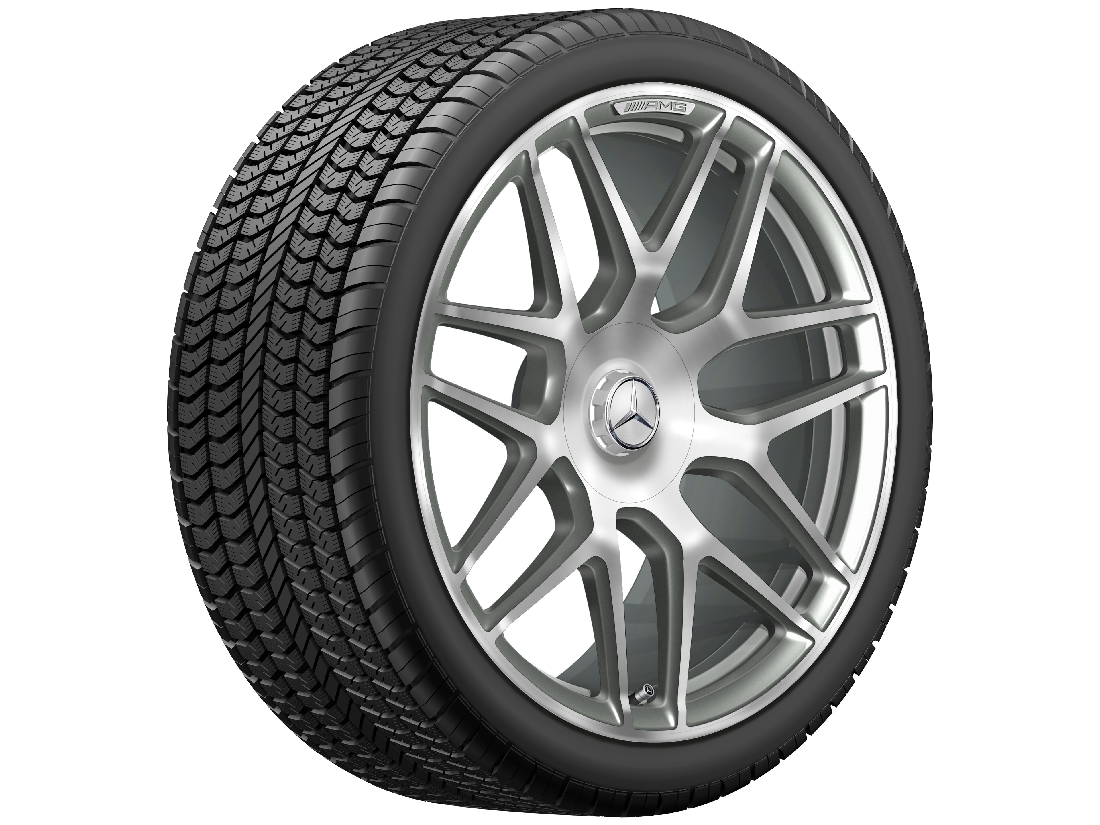 AMG forged wheel in cross-spoke design, 55.9 cm (22-inch) - 10 J x 22 ET 36, titanium grey, high-sheen