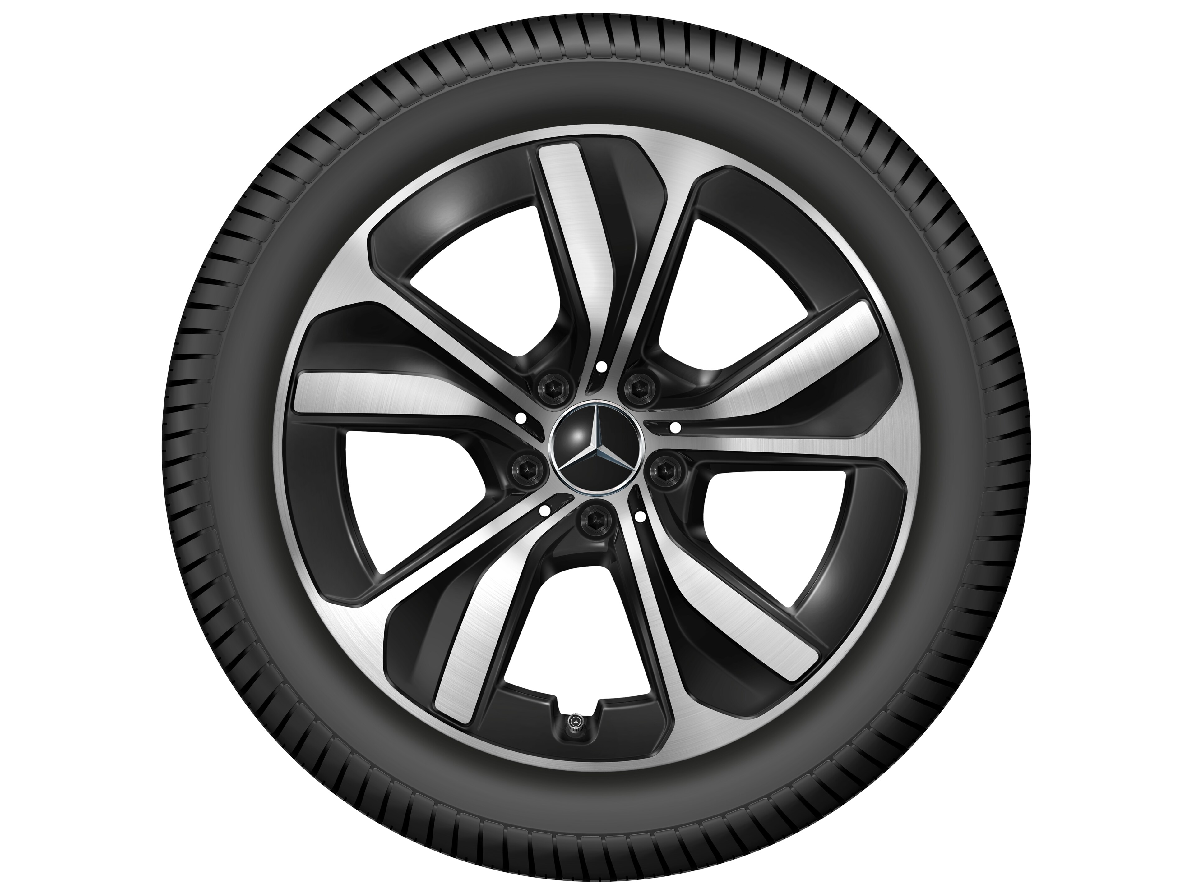 5-spoke wheel, Aero, 45.7 cm (18-inch) - 8 J x 18 ET 44,9, black, high-sheen