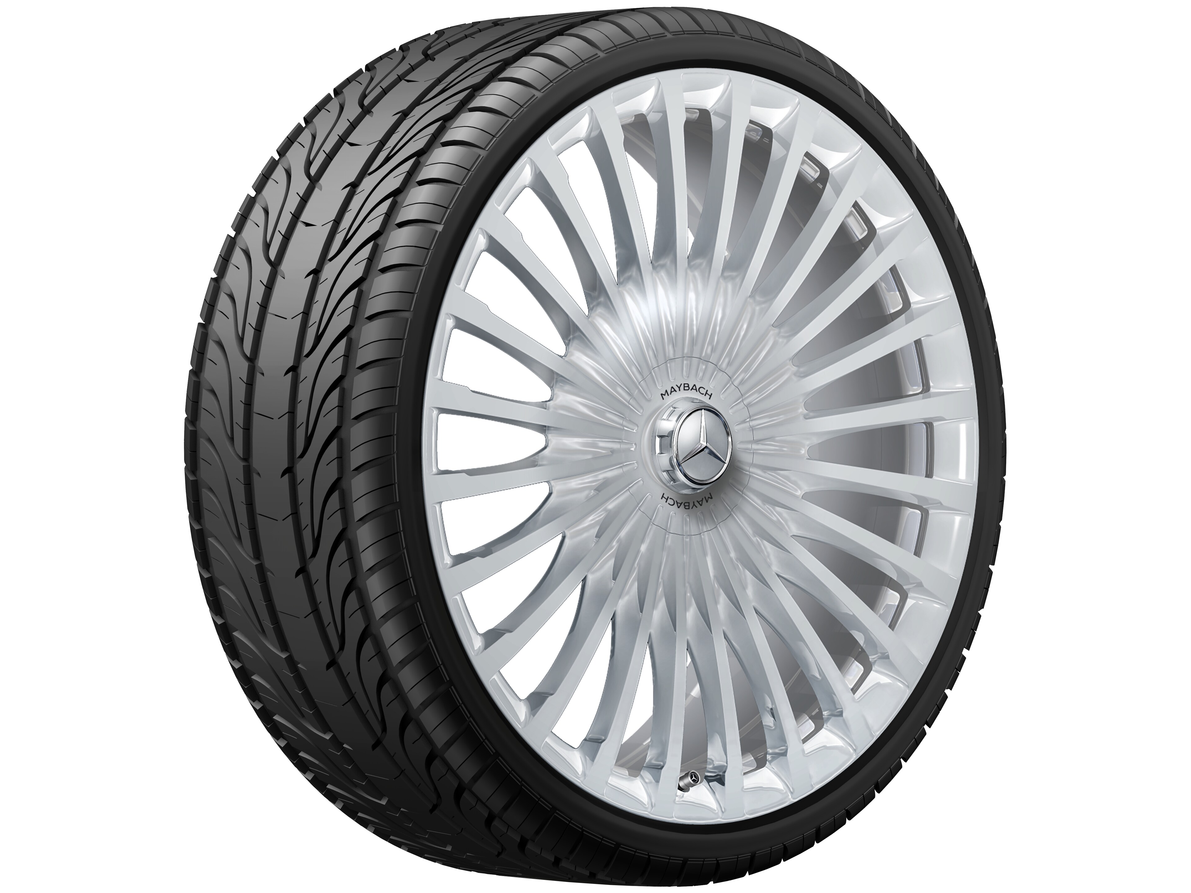 Multi-spoke wheel, 58.4 cm (23-inch) - 9,5 J x 23 ET 47, silver-coloured, polished