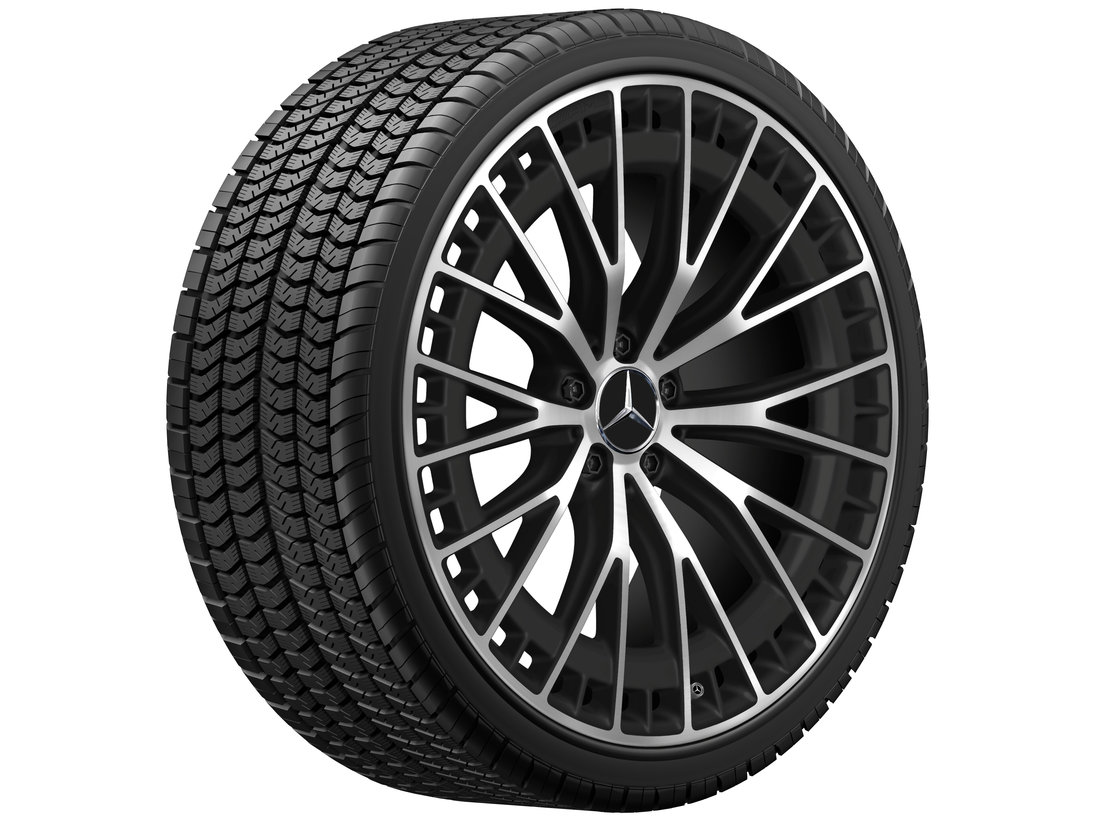 AMG multi-spoke wheel, 53.3 cm (21-inch) - 9,5 J x 21 ET 52, matt black, high-sheen