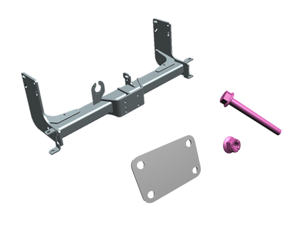 Trailer hitch, Crossmember, for cab/double cab with all-wheel drive or C71 with A2; A3 as 5 t with 2.0 t; 3.0 t or 3.5 t towing capacity - Steel, black