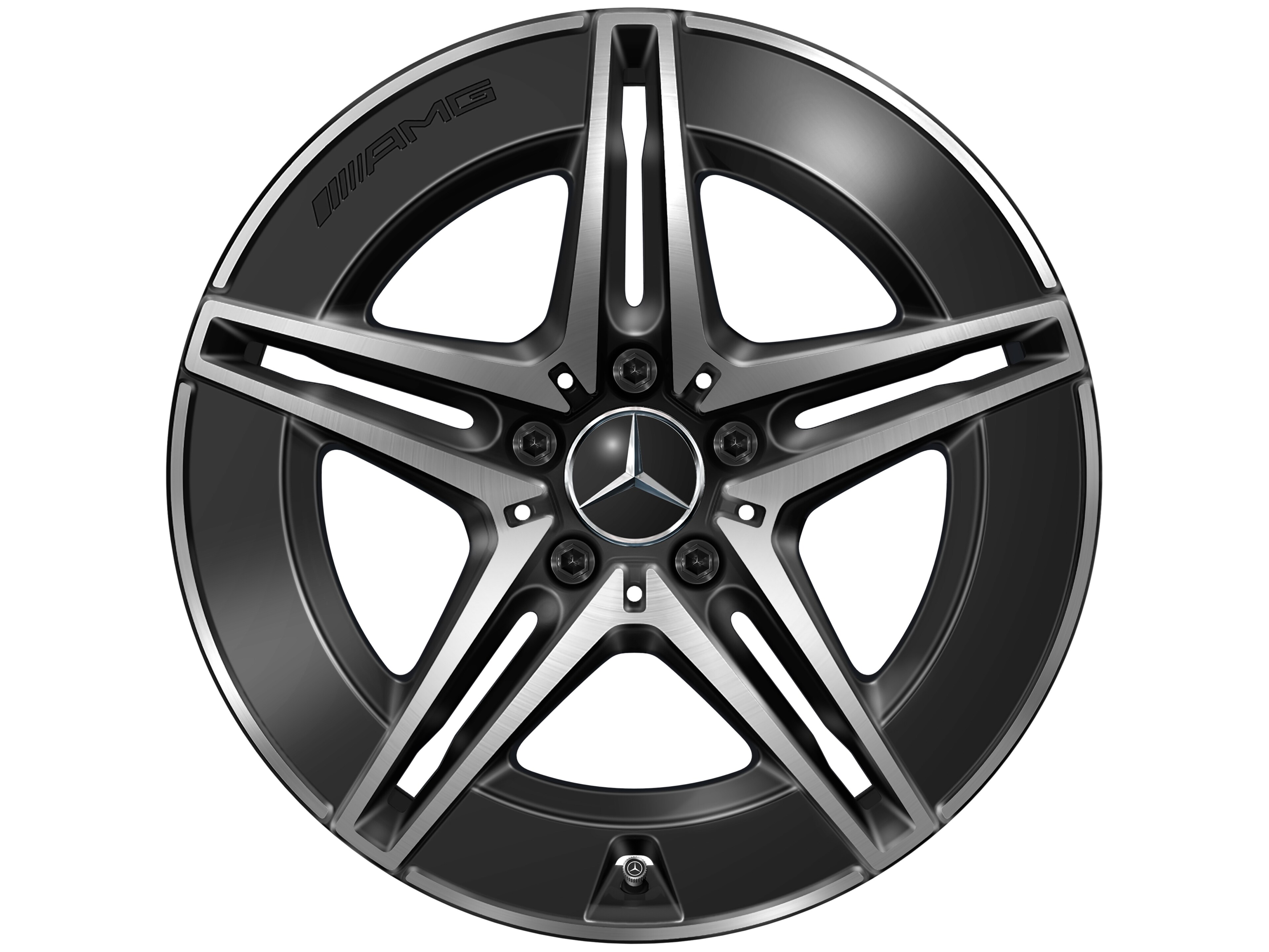 AMG 5-twin-spoke wheel, 45.7 cm (18-inch) - 7,5 J x 18 ET 40, black, high-sheen