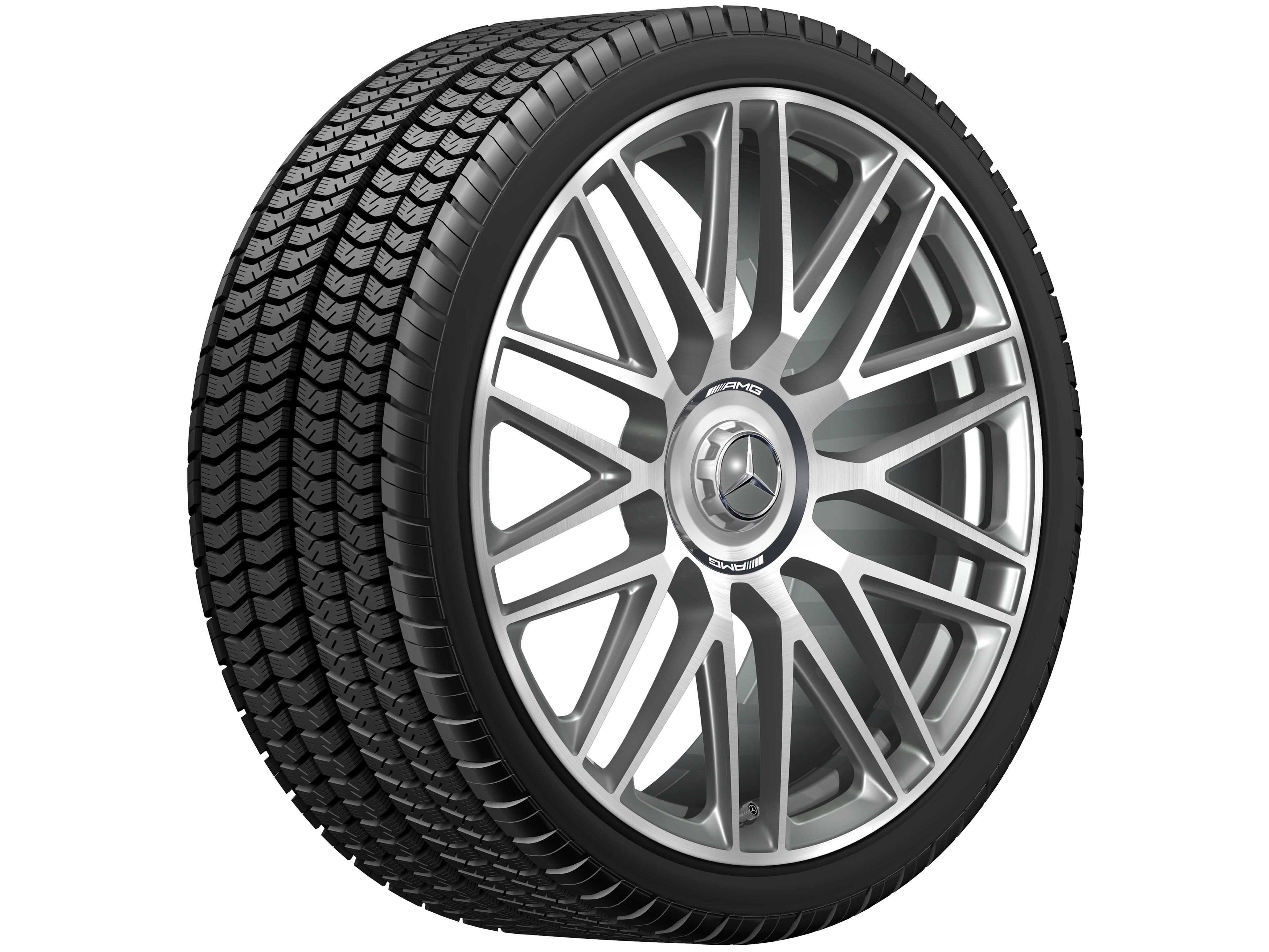 AMG 10-twin-spoke forged wheel, 53.3 cm (21-inch) - 11 J x 21 ET 60, titanium grey, high-sheen