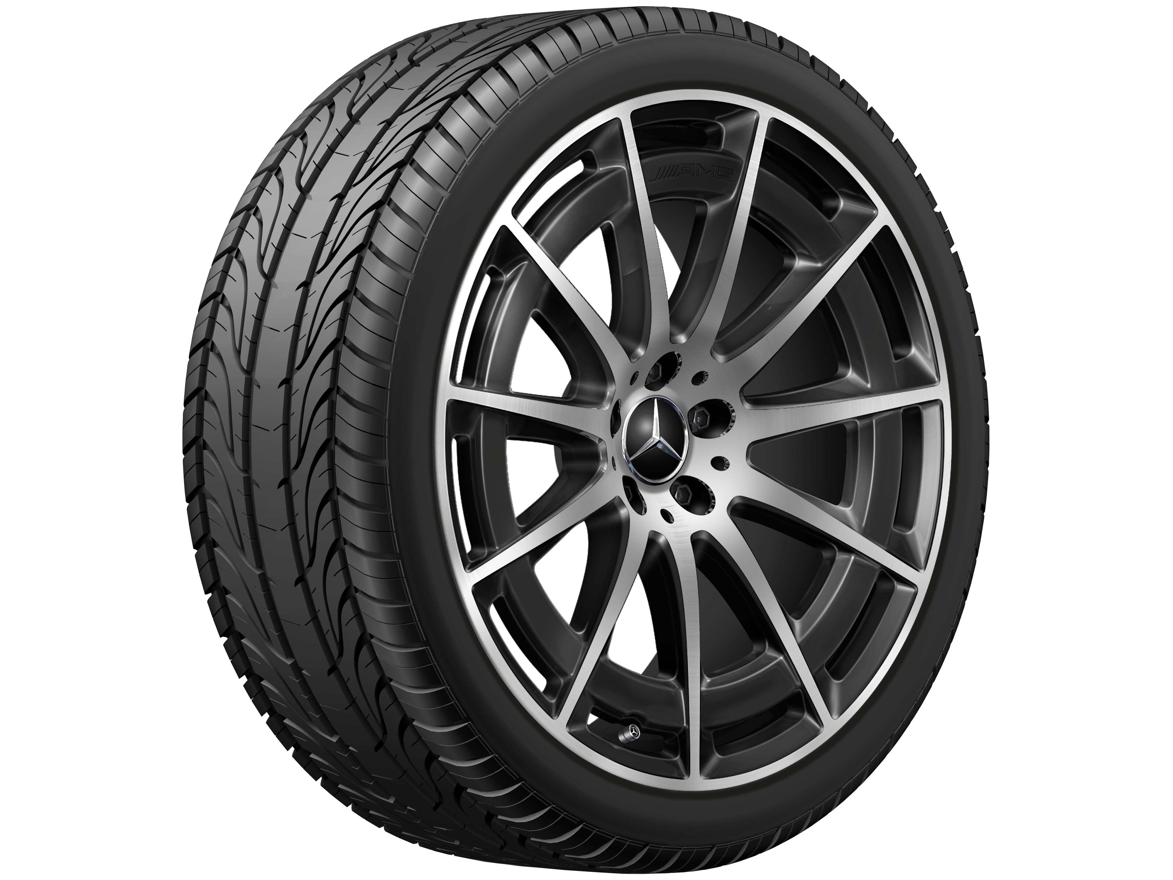 AMG multi-spoke wheel, 53.3 cm (21-inch) - 9,5 J x 21 ET 41,5, black, high-sheen
