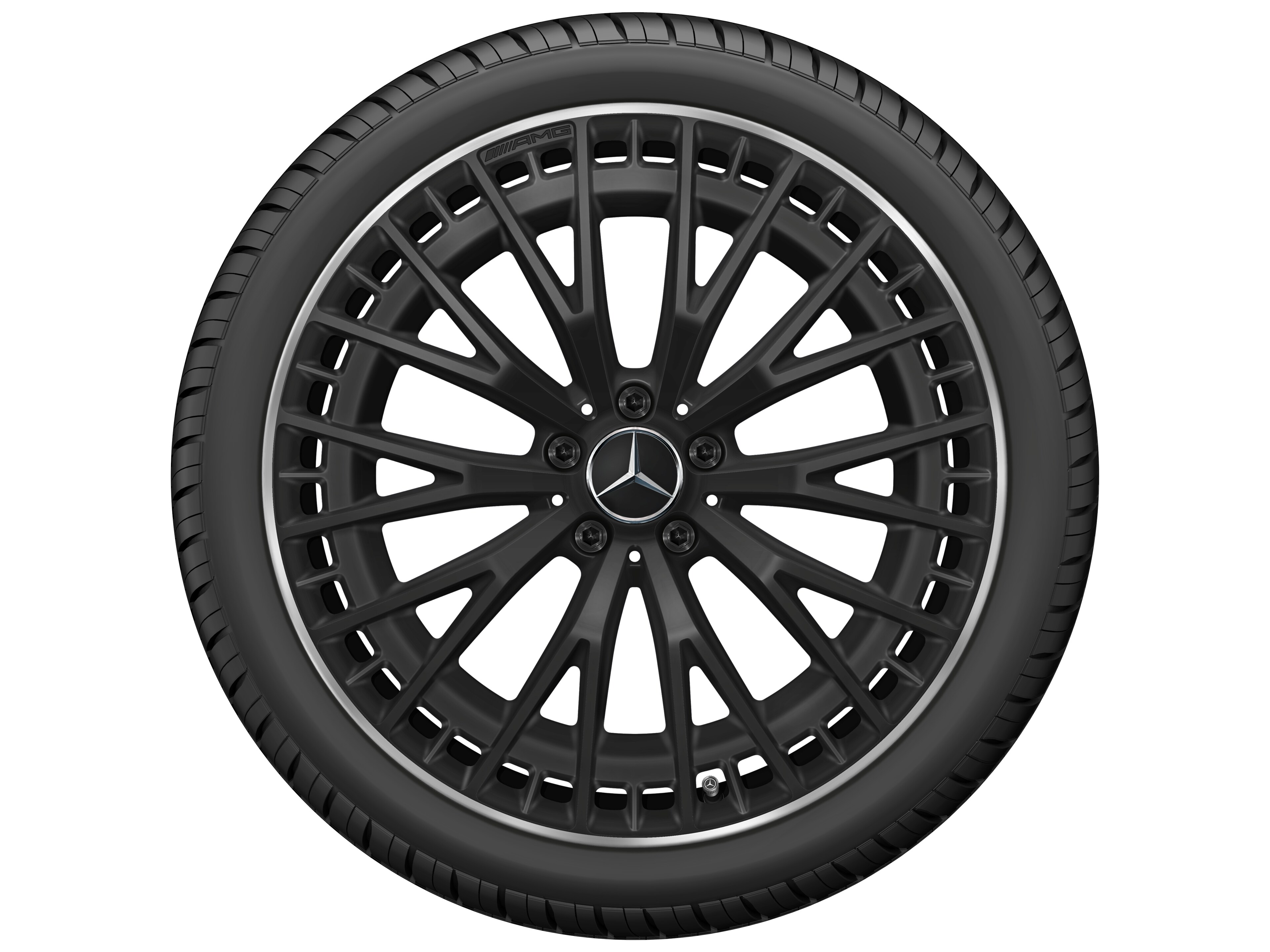 AMG multi-spoke wheel, 53.3 cm (21-inch), High-sheen rim flange - 10 J x 21 ET 24, matt black, high-sheen rim flange