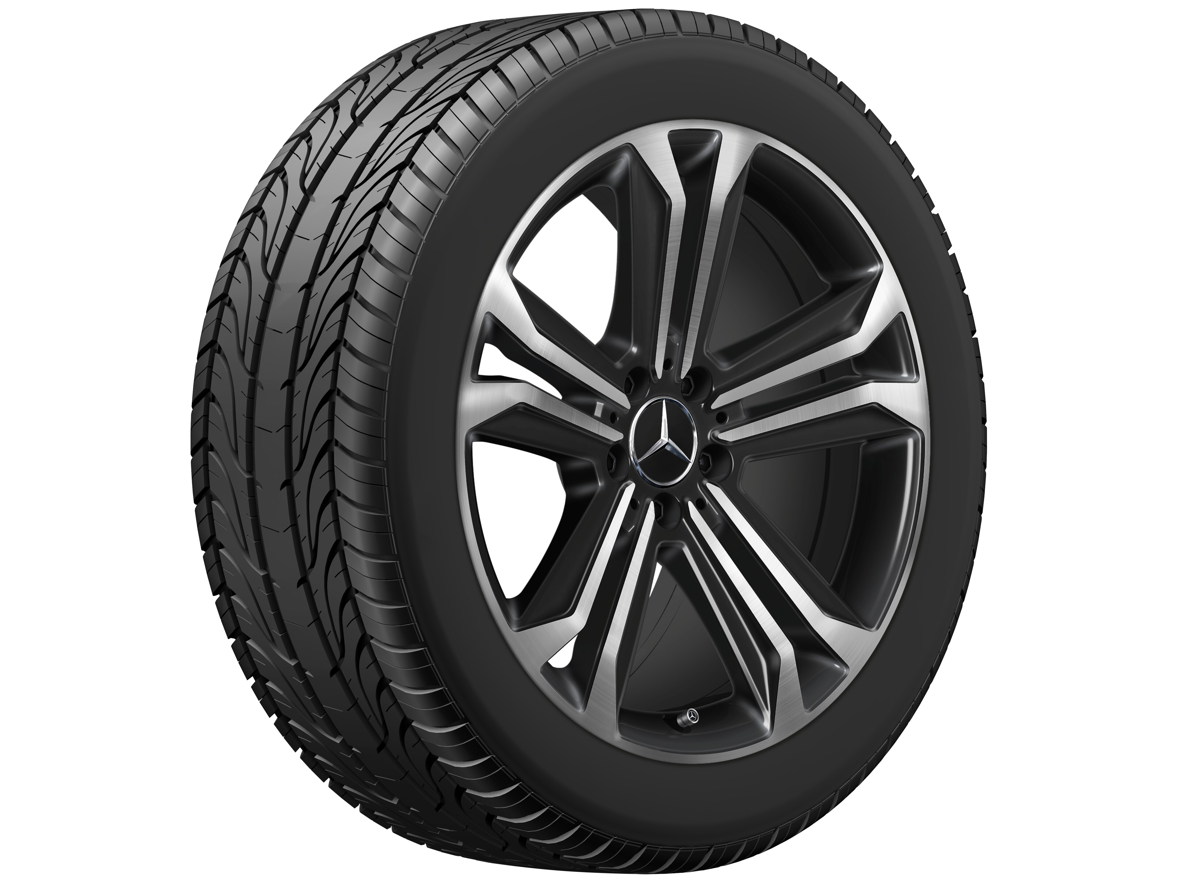 5-twin-spoke wheel, 48.3 cm (19-inch) - 10 J x 19 ET 48,1, black, high-sheen