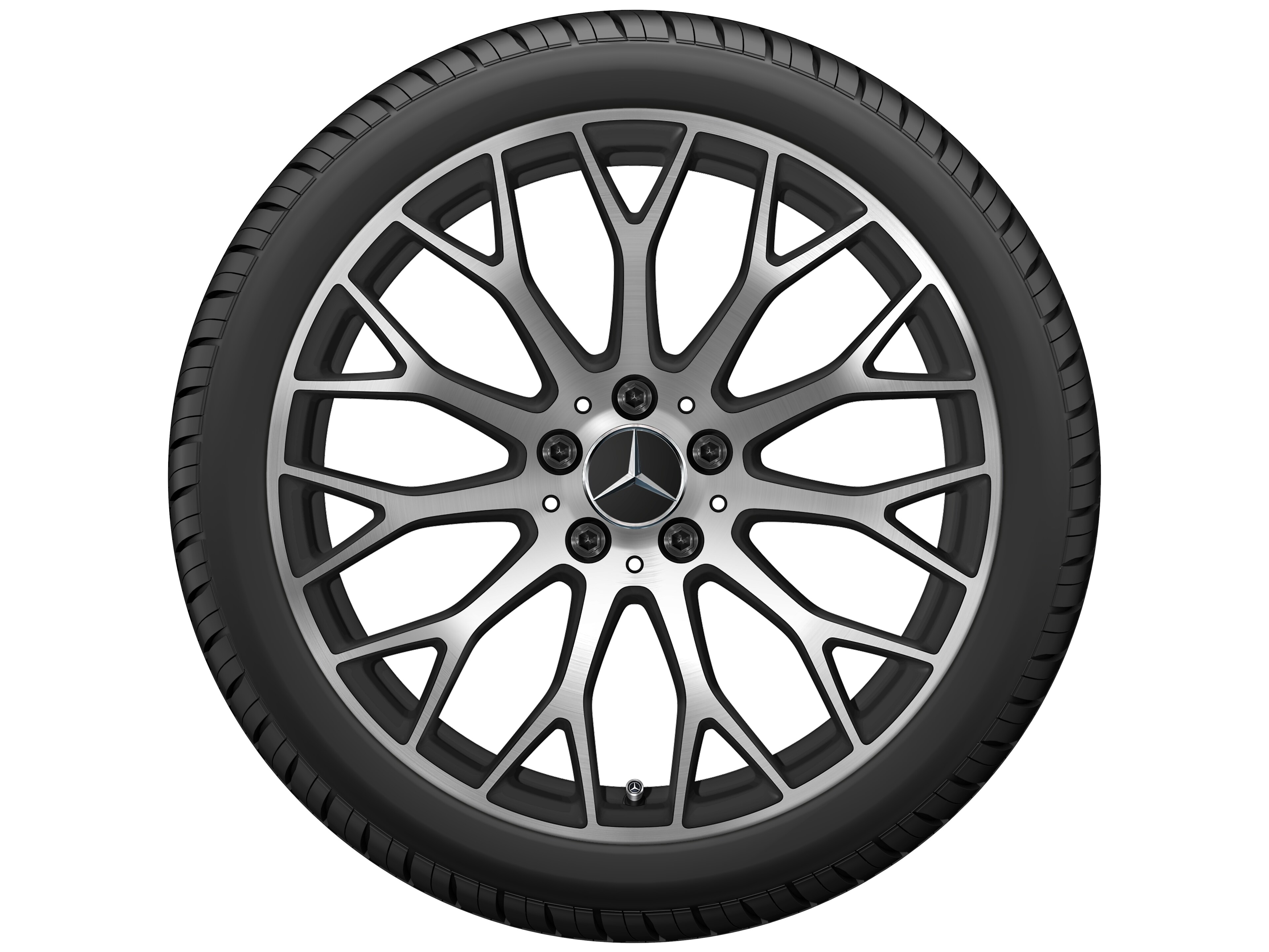 AMG cross-spoke wheel, 48.3 cm (19-inch) - 9 J x 19 ET 61, matt black, high-sheen