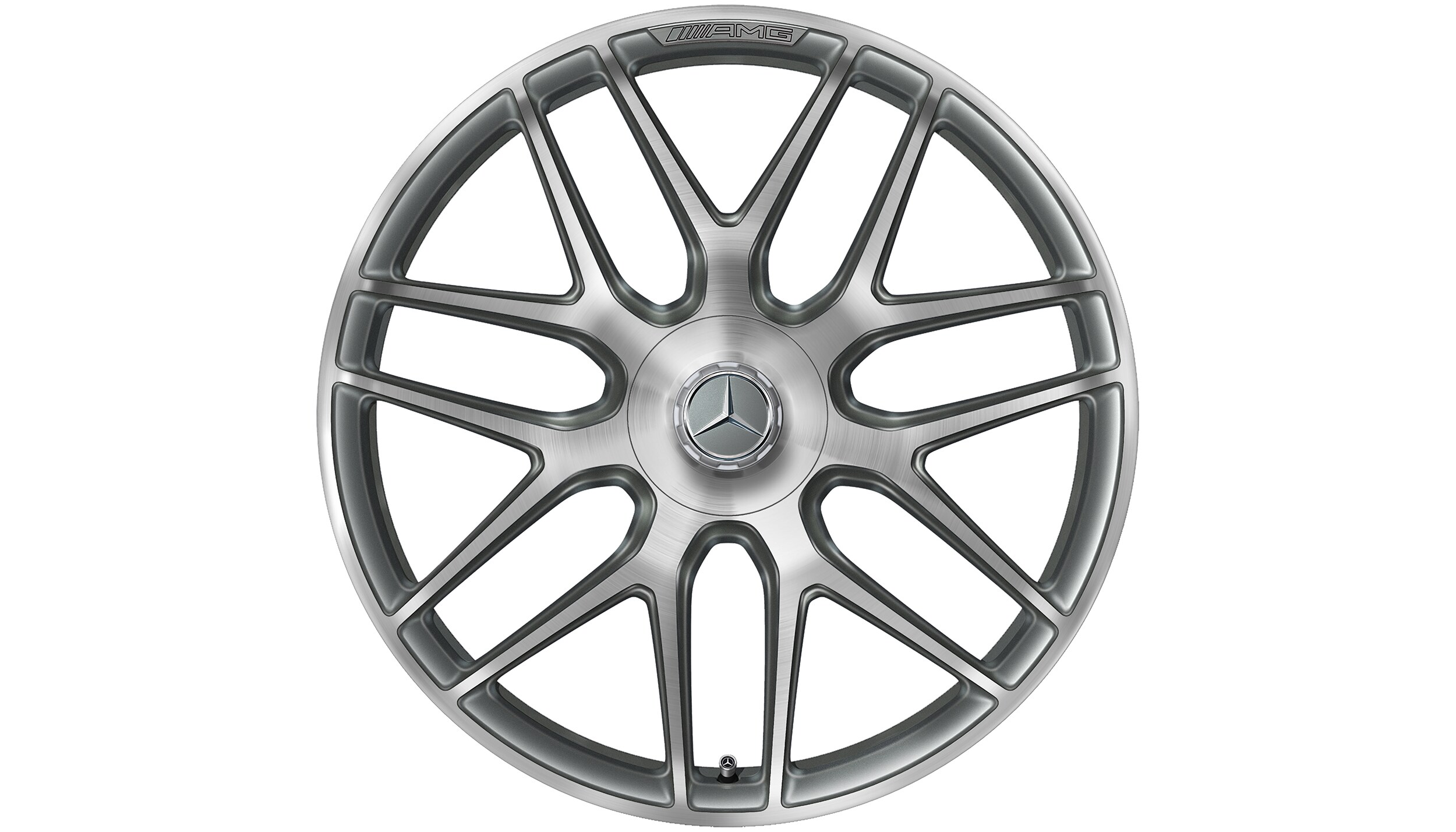 AMG forged wheel in cross-spoke design, 55.9 cm (22-inch) - 10 J x 22 ET 55, titanium grey, high-sheen
