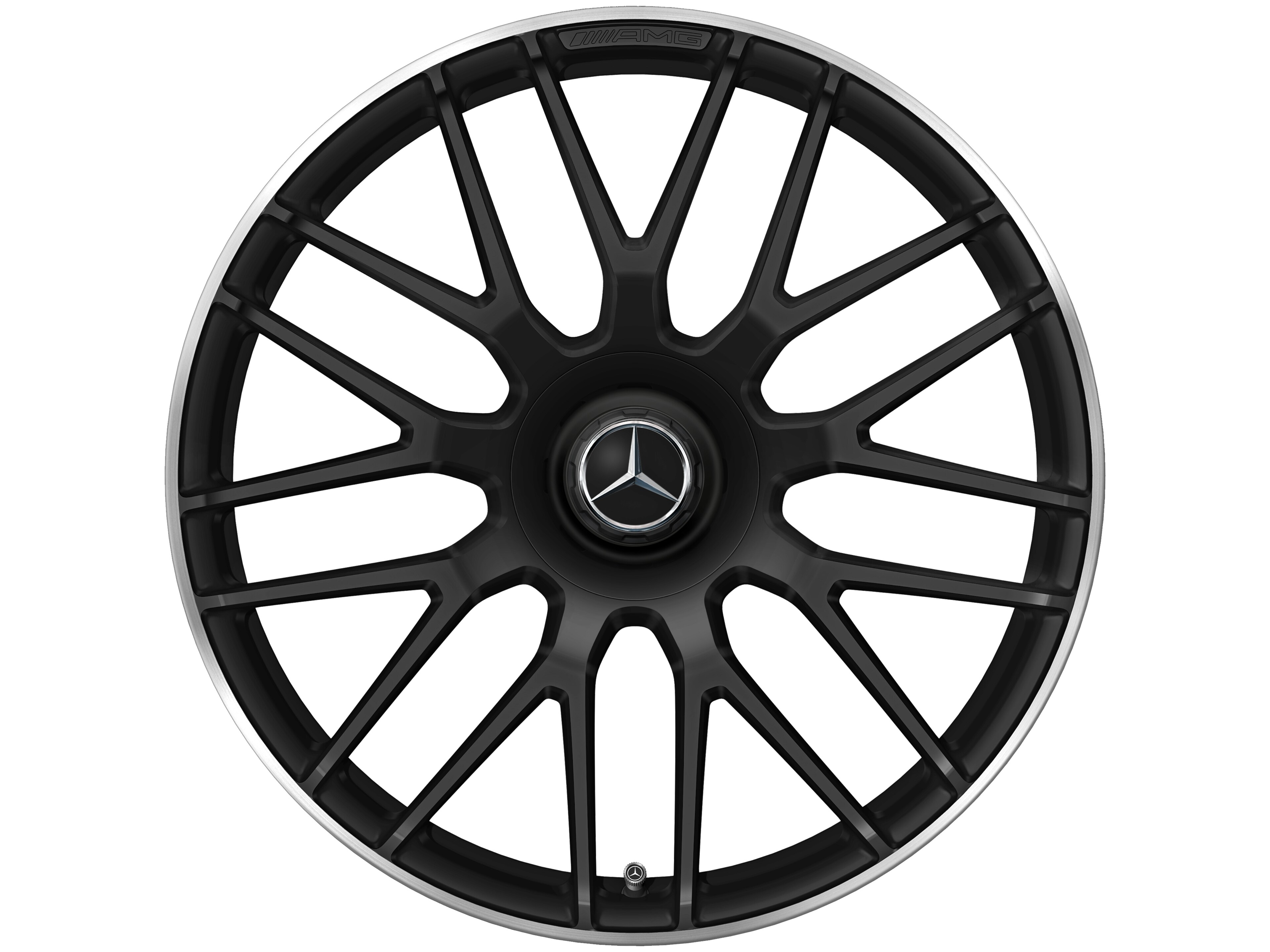 AMG forged wheel in cross-spoke design, 48.3 cm (19-inch), High-sheen rim flange - 9,5 J x 19 ET 56, matt black