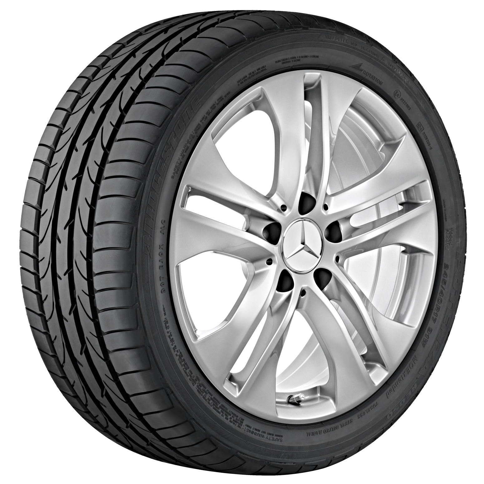5-twin-spoke wheel, 43.2 cm (17-inch) - 7,5 J x 17 ET 47, titanium silver, painted