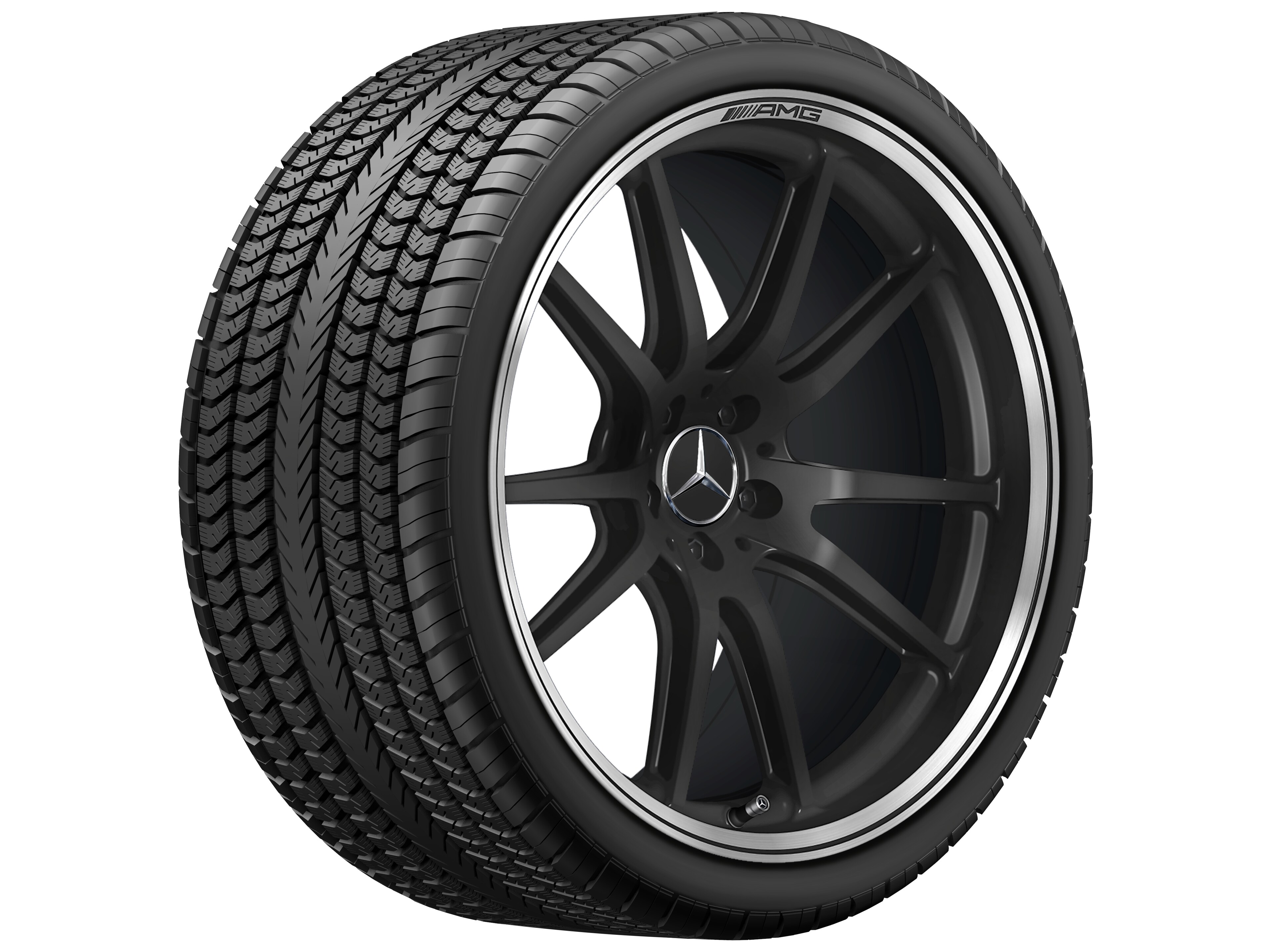 AMG 10-spoke design forged wheel, 53.3 cm (21-inch), High-sheen rim flange - 11,5 J x 21 ET 30, matt black