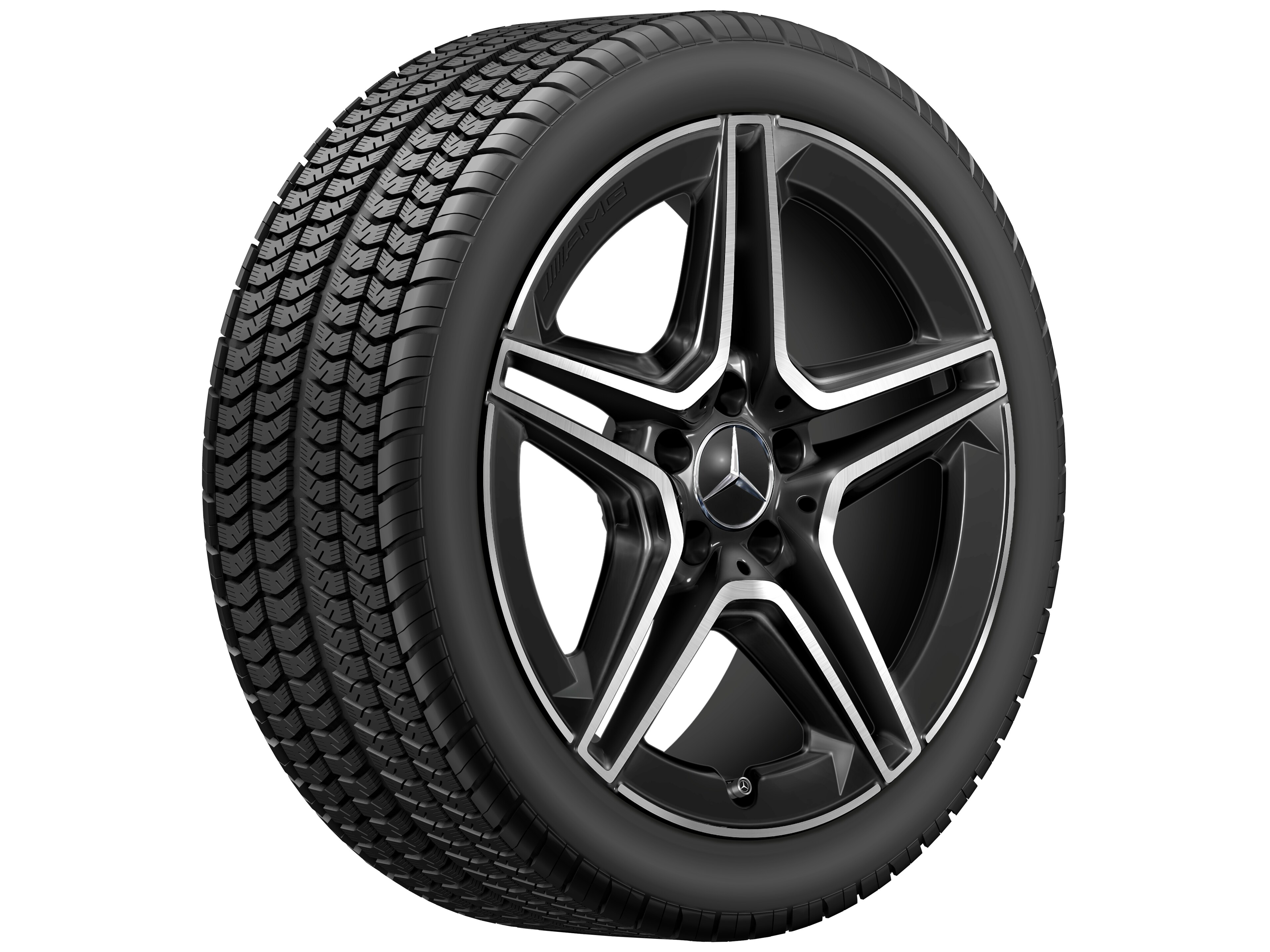 AMG 5-twin-spoke wheel, 45.7 cm (18-inch) - 8 J x 18 ET 40, black, high-sheen