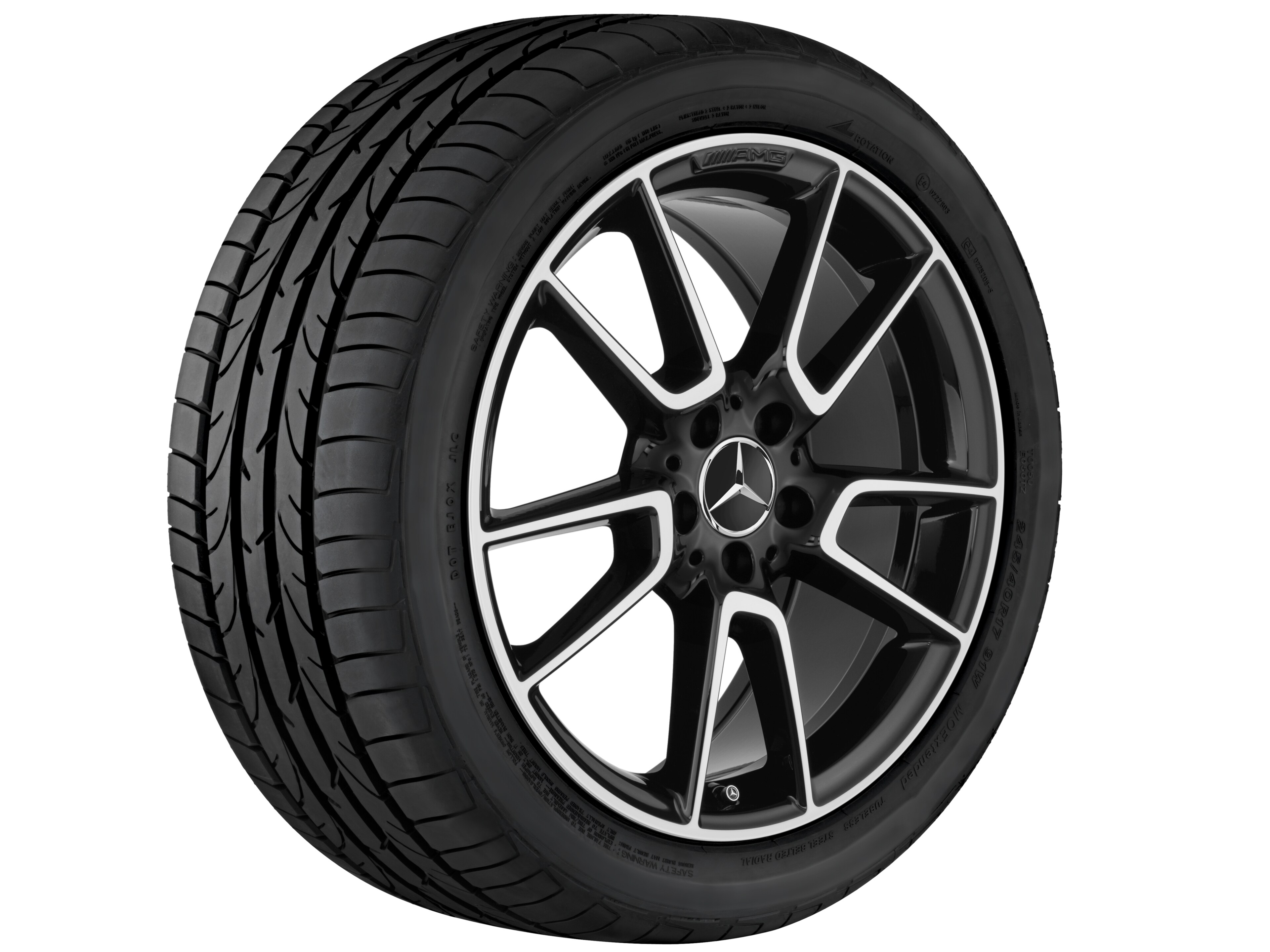 AMG 5-twin-spoke wheel, 48.3 cm (19-inch) - 7,5 J x 19 ET 44, black, high-sheen
