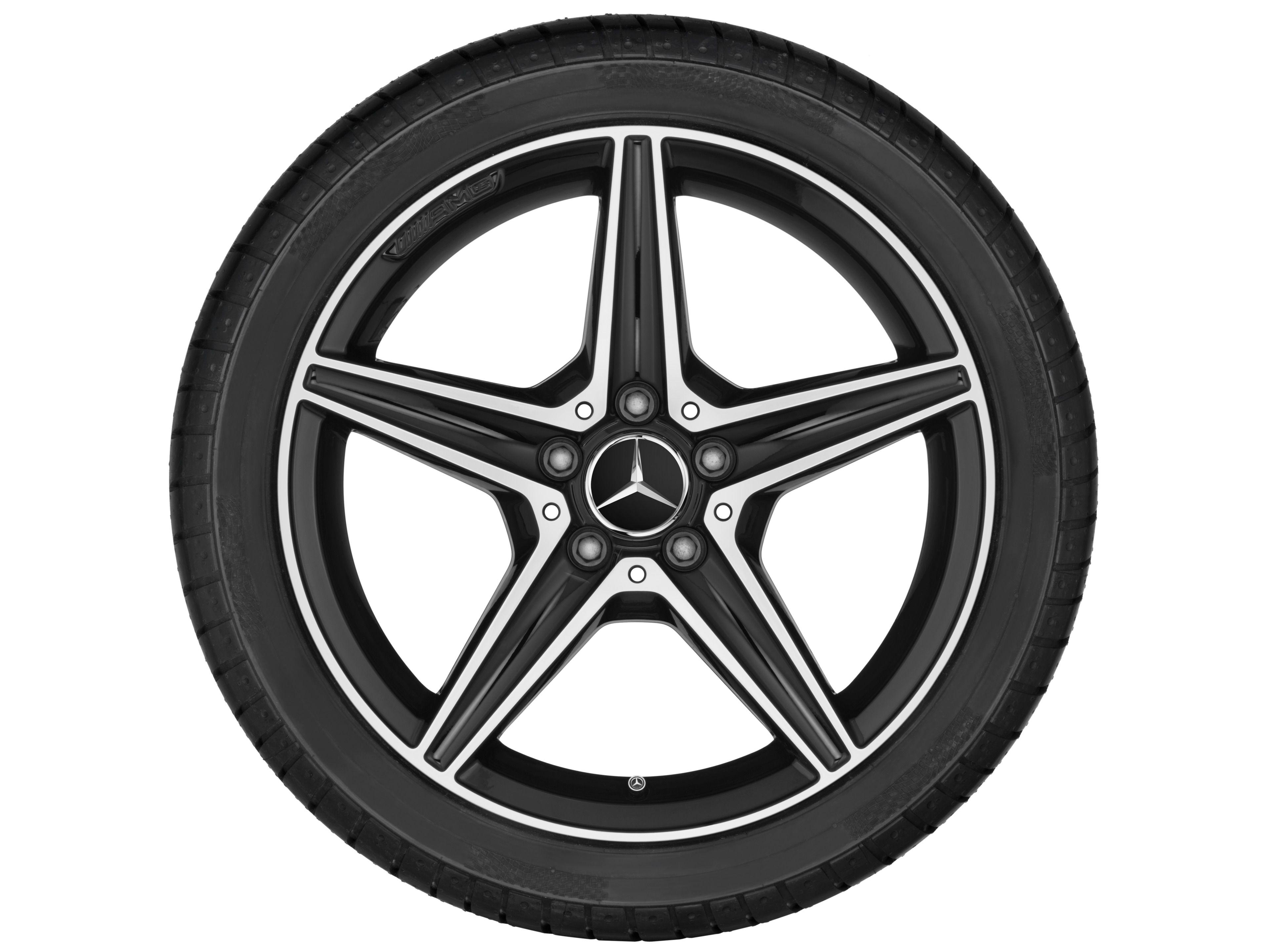 AMG 5-spoke wheel, 45.7 cm (18-inch) - 7,5 J x 18 ET 33, black, high-sheen