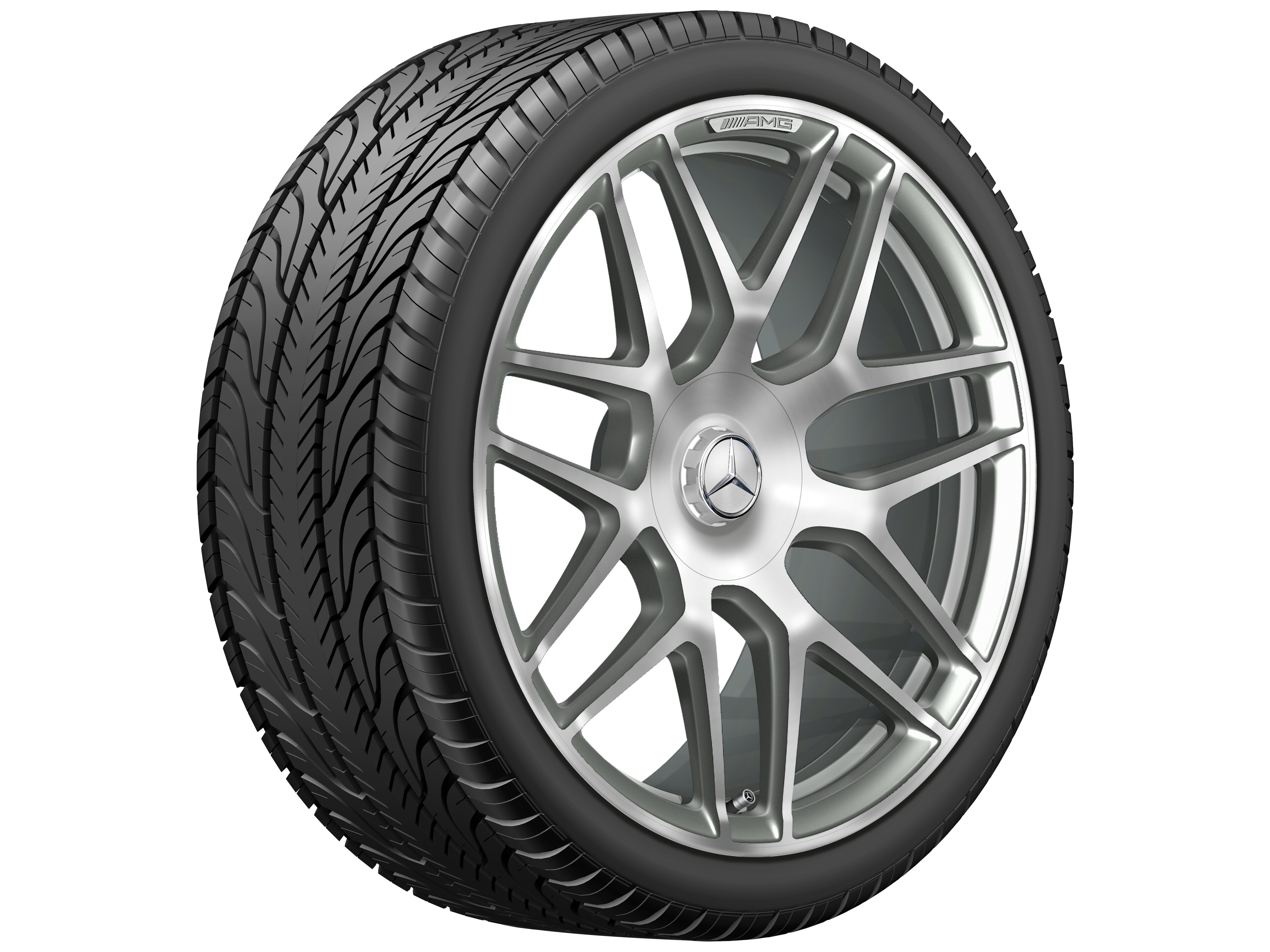 AMG forged wheel in cross-spoke design, 55.9 cm (22-inch) - 10 J x 22 ET 36, titanium grey, high-sheen