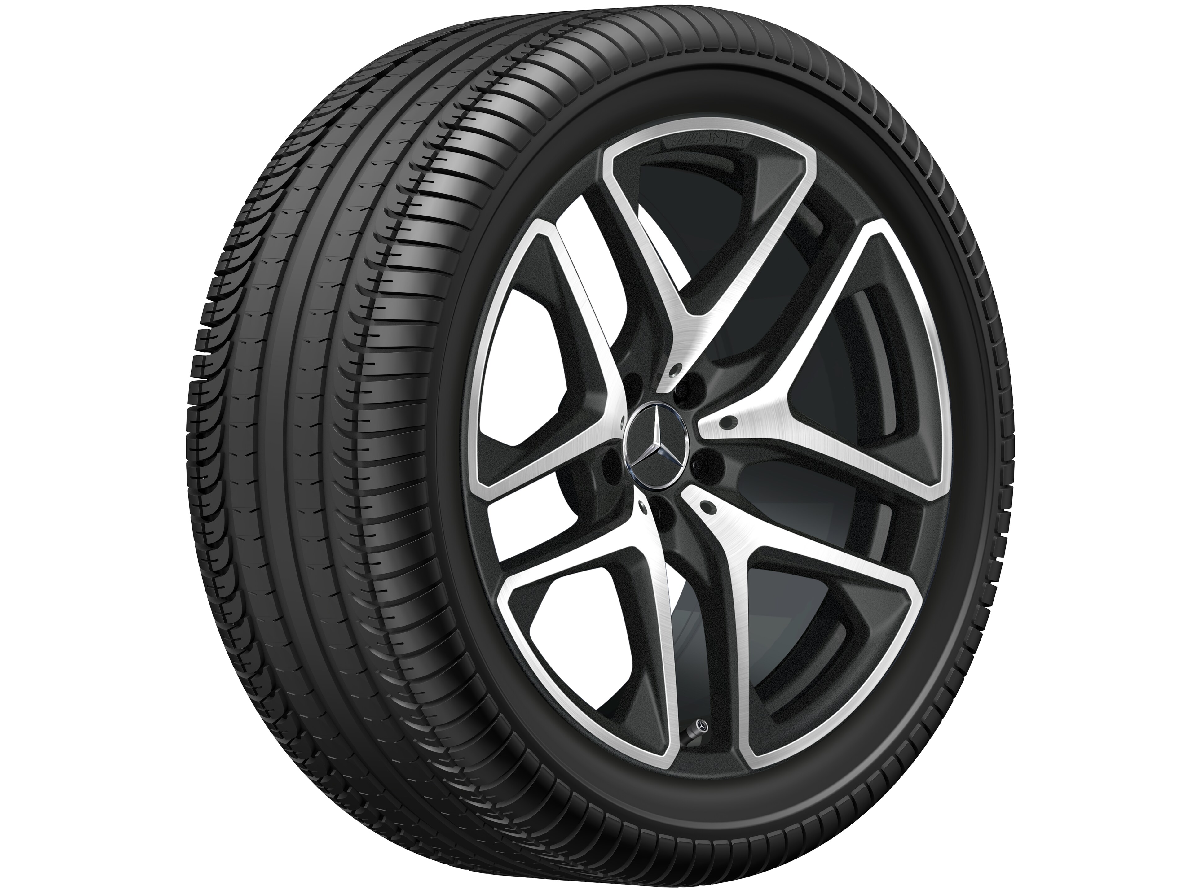 AMG 5-twin-spoke wheel, 50.8 cm (20-inch) - 10 J x 20 ET 28, matt black, high-sheen