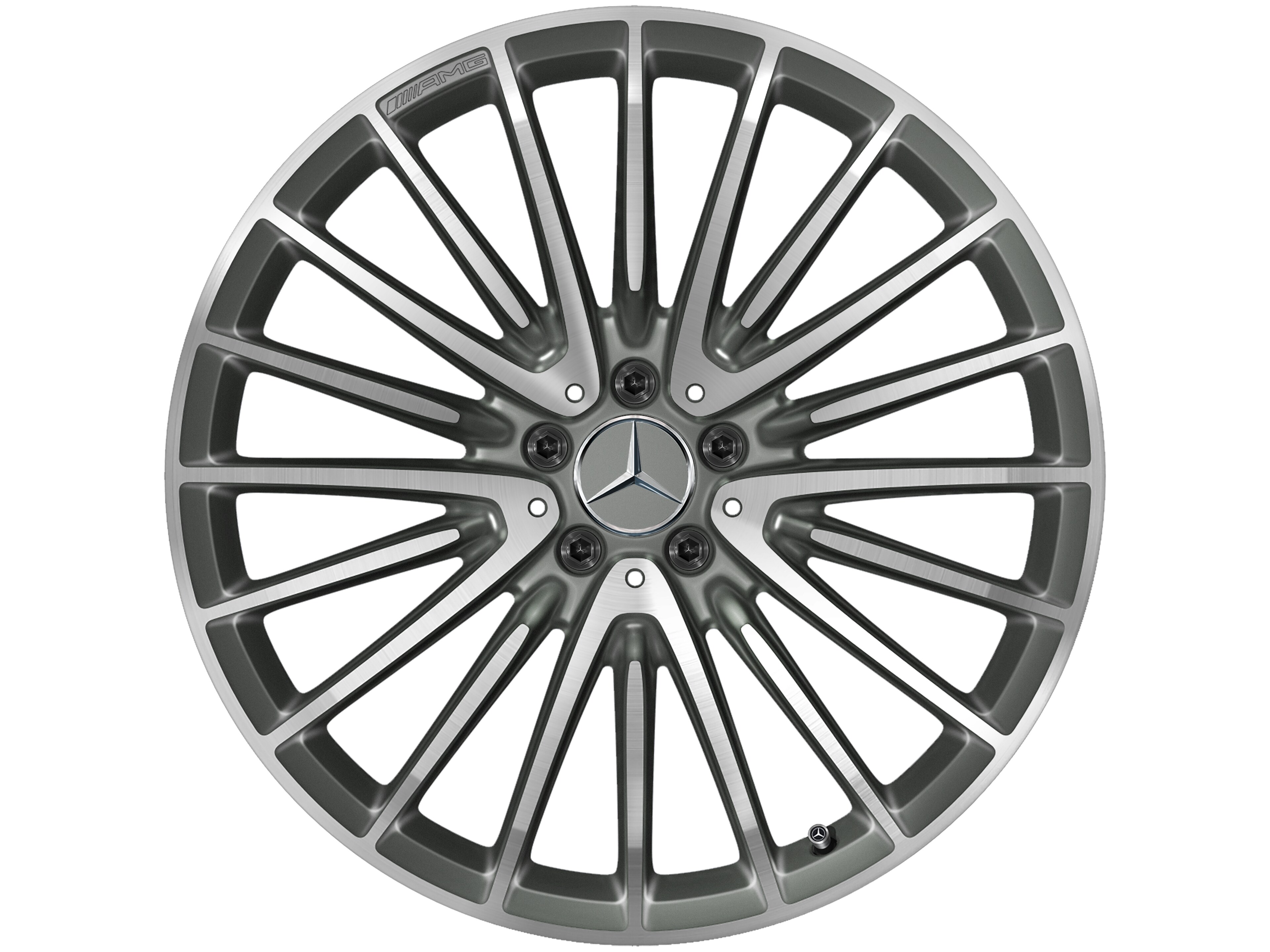 AMG multi-spoke wheel, 53.3 cm (21-inch) - 10 J x 21 ET 28, titanium grey, high-sheen