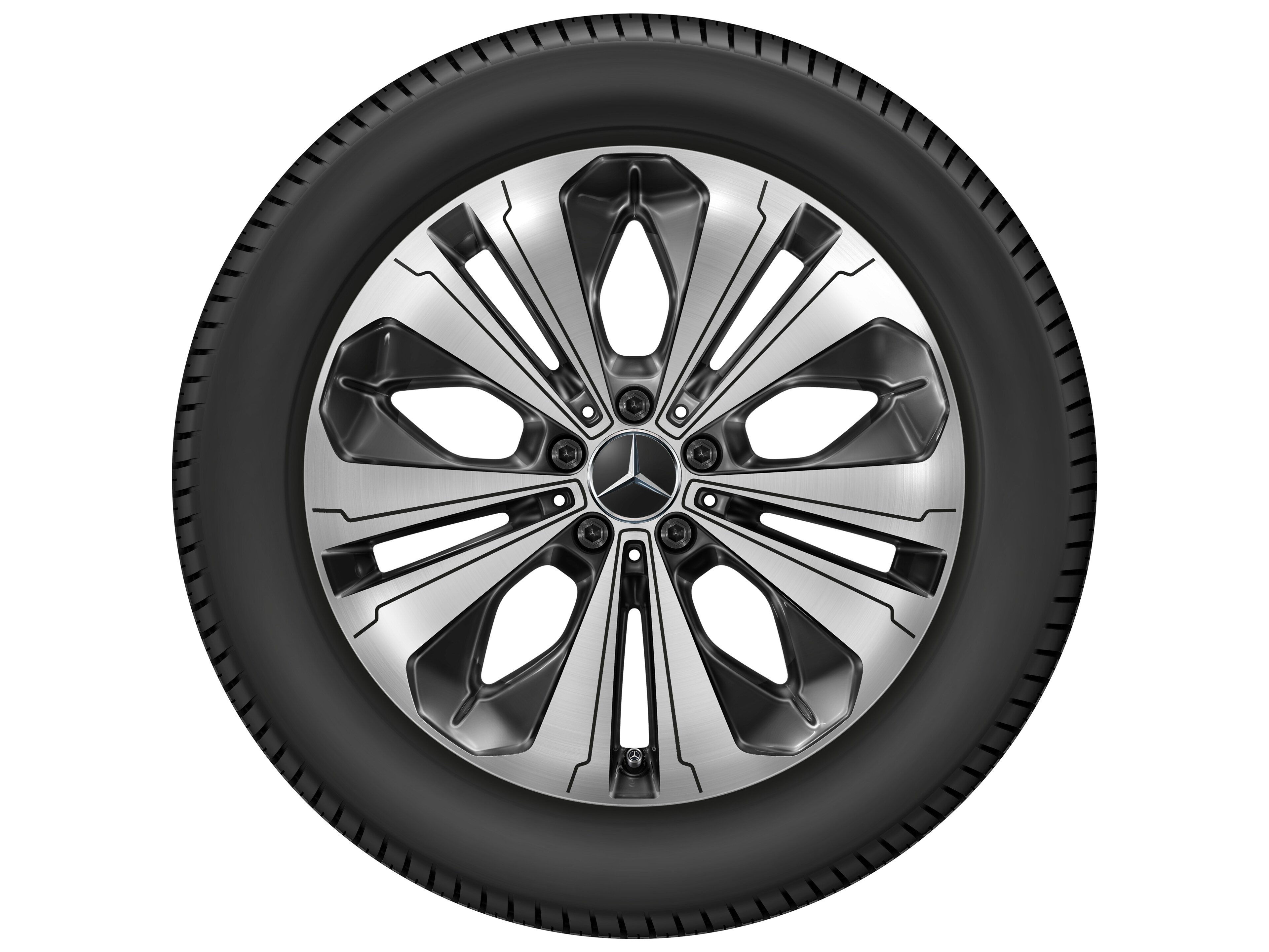 5-twin-spoke wheel, Aero, 48.3 cm (19-inch) - 7,5 J x 19 ET 32, black, high-sheen
