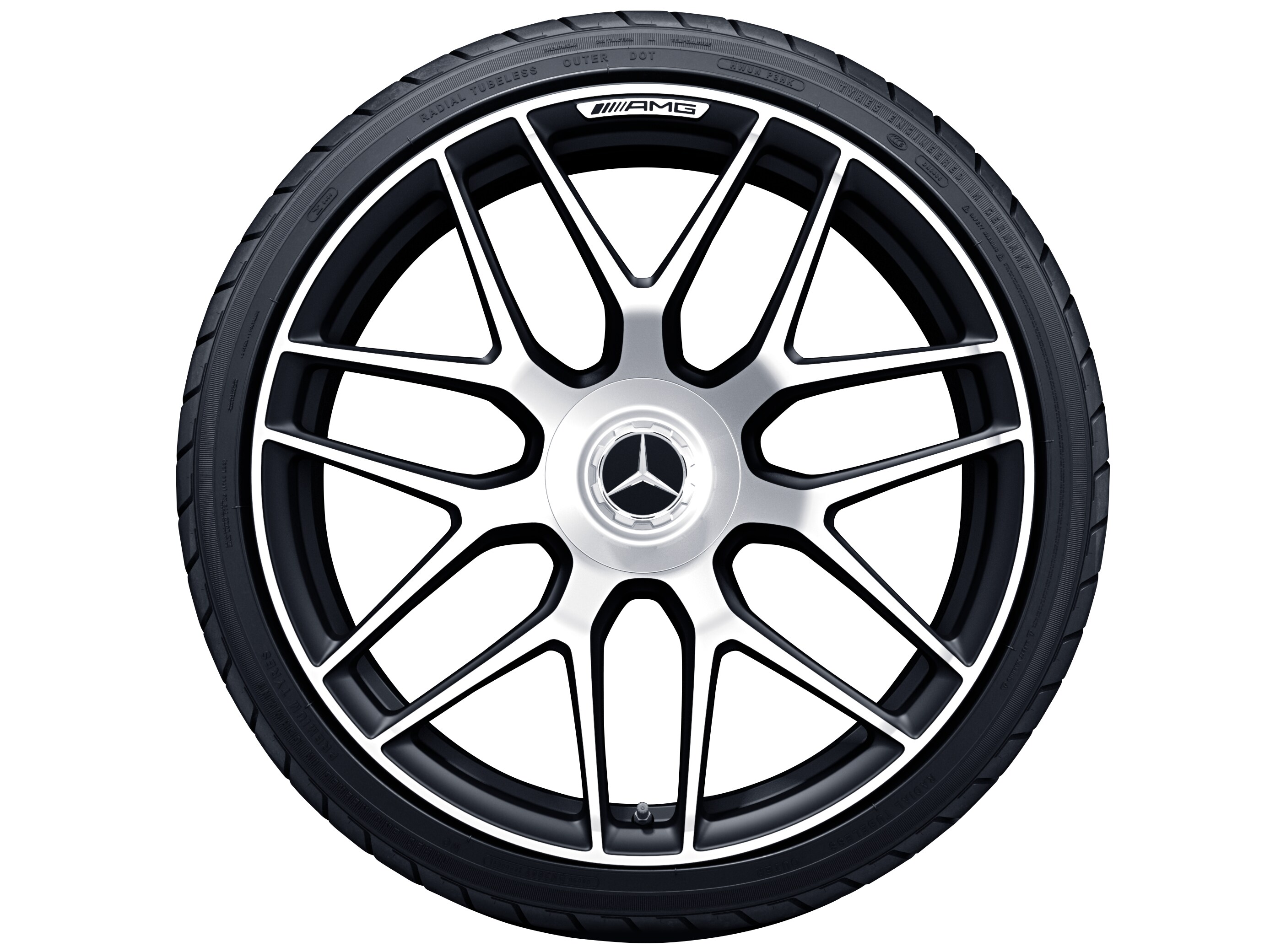 AMG forged wheel in cross-spoke design, 53.3 cm (21-inch) - 11,5 J x 21 ET 30, matt black, high-sheen