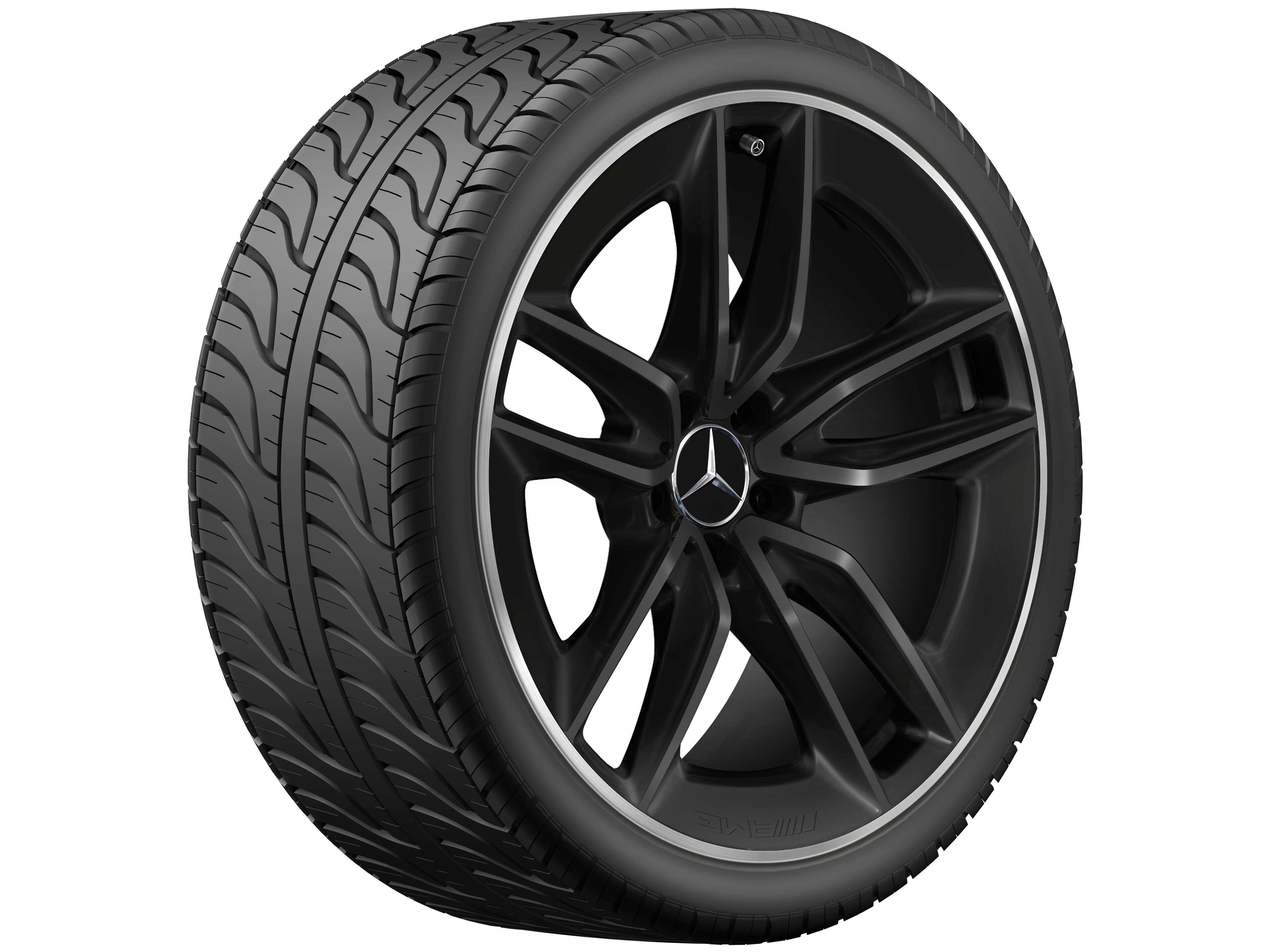 AMG 5-twin-spoke wheel, 50.8 cm (20-inch), High-sheen rim flange - 9 J x 20 ET 28, matt black, high-sheen rim flange