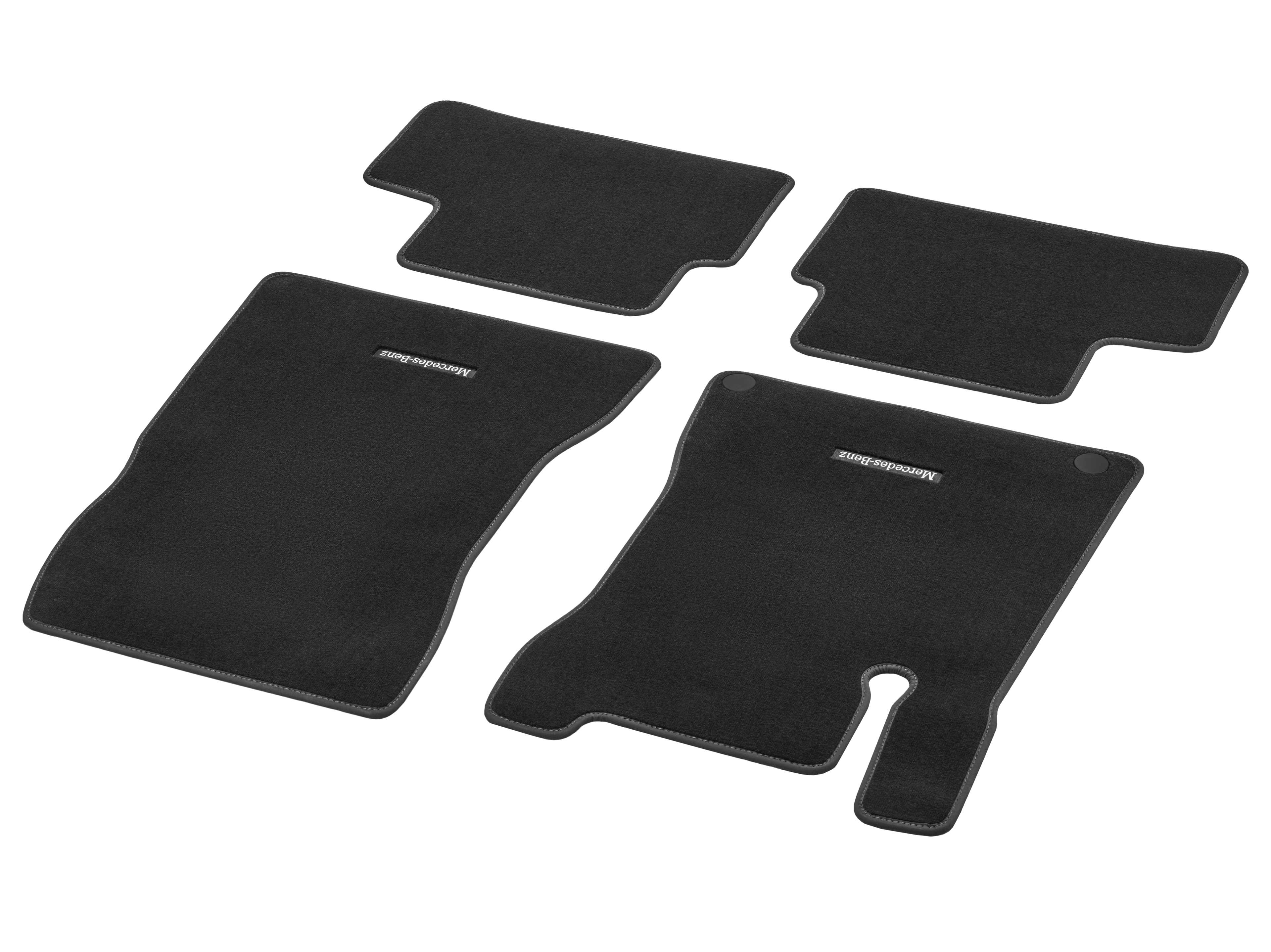 Velour floor mats CLASSIC, Set, Set of 4, Mid grey topstitching