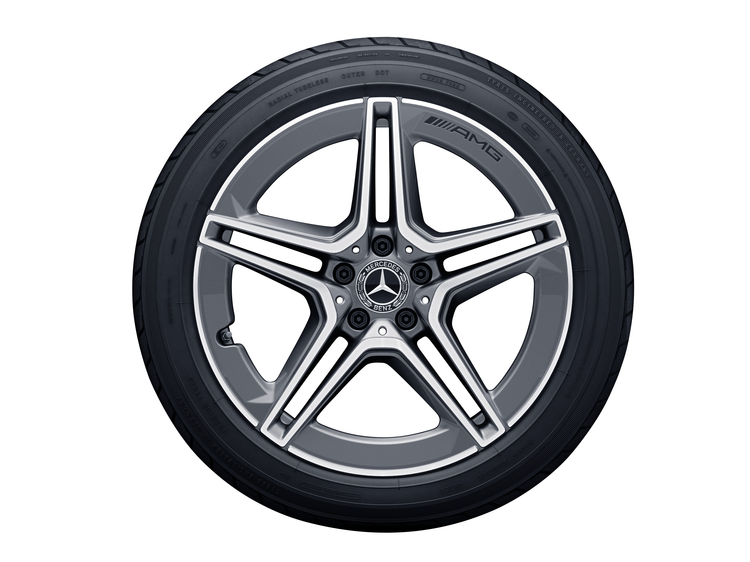 AMG 5-twin-spoke wheel, 48.3 cm (19-inch) - 8 J x 19 ET 10, tremolite metallic, high-sheen