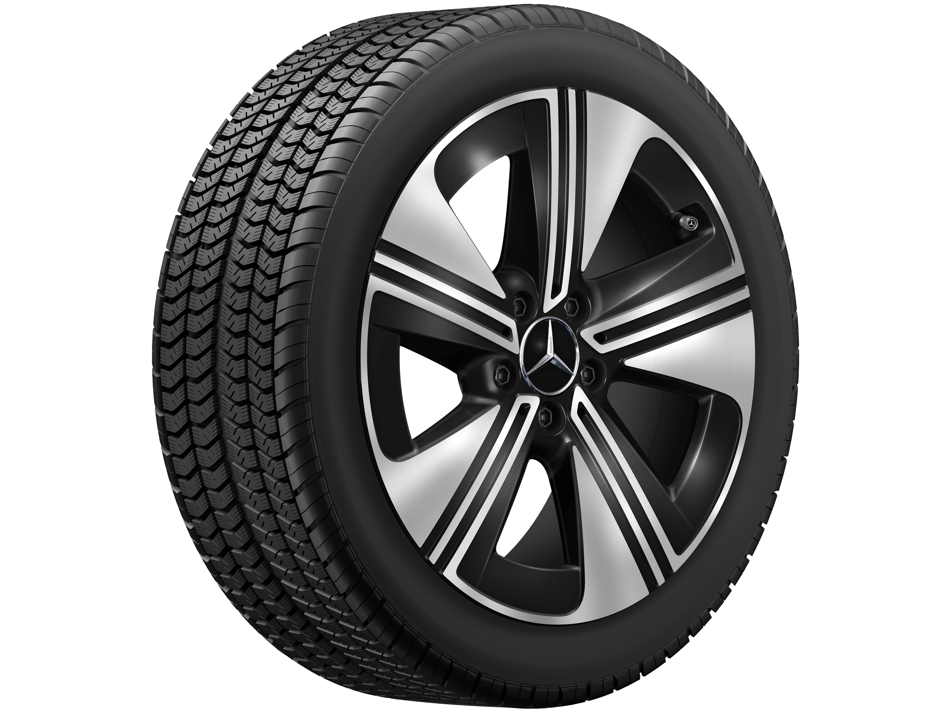 5-spoke wheel, Aero, 45.7 cm (18-inch) - 9 J x 18 ET 66, black, high-sheen