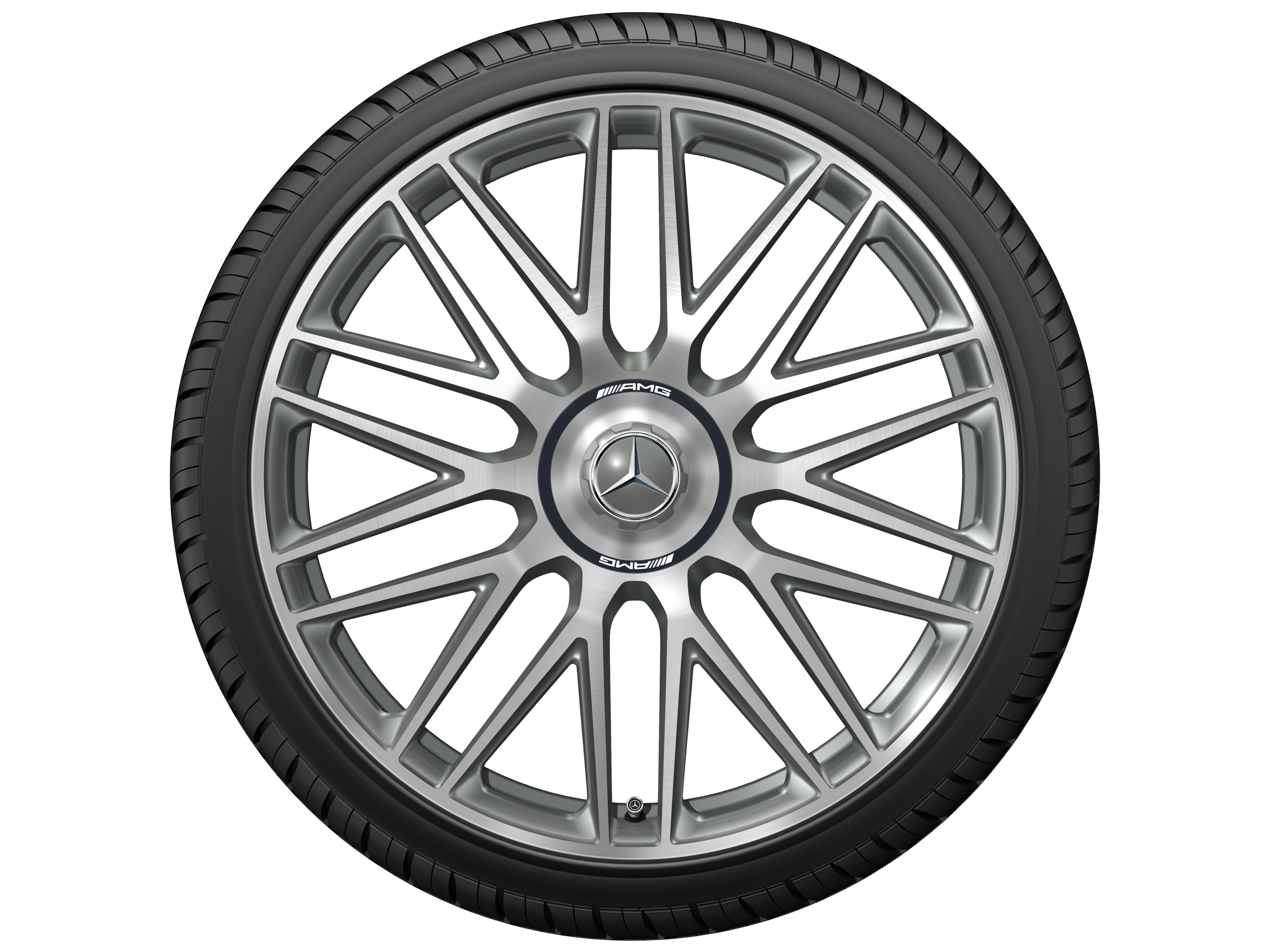 AMG forged wheel in cross-spoke design, 53.3 cm (21-inch) - 10,5 J x 21 ET 43, himalaya grey, high-sheen