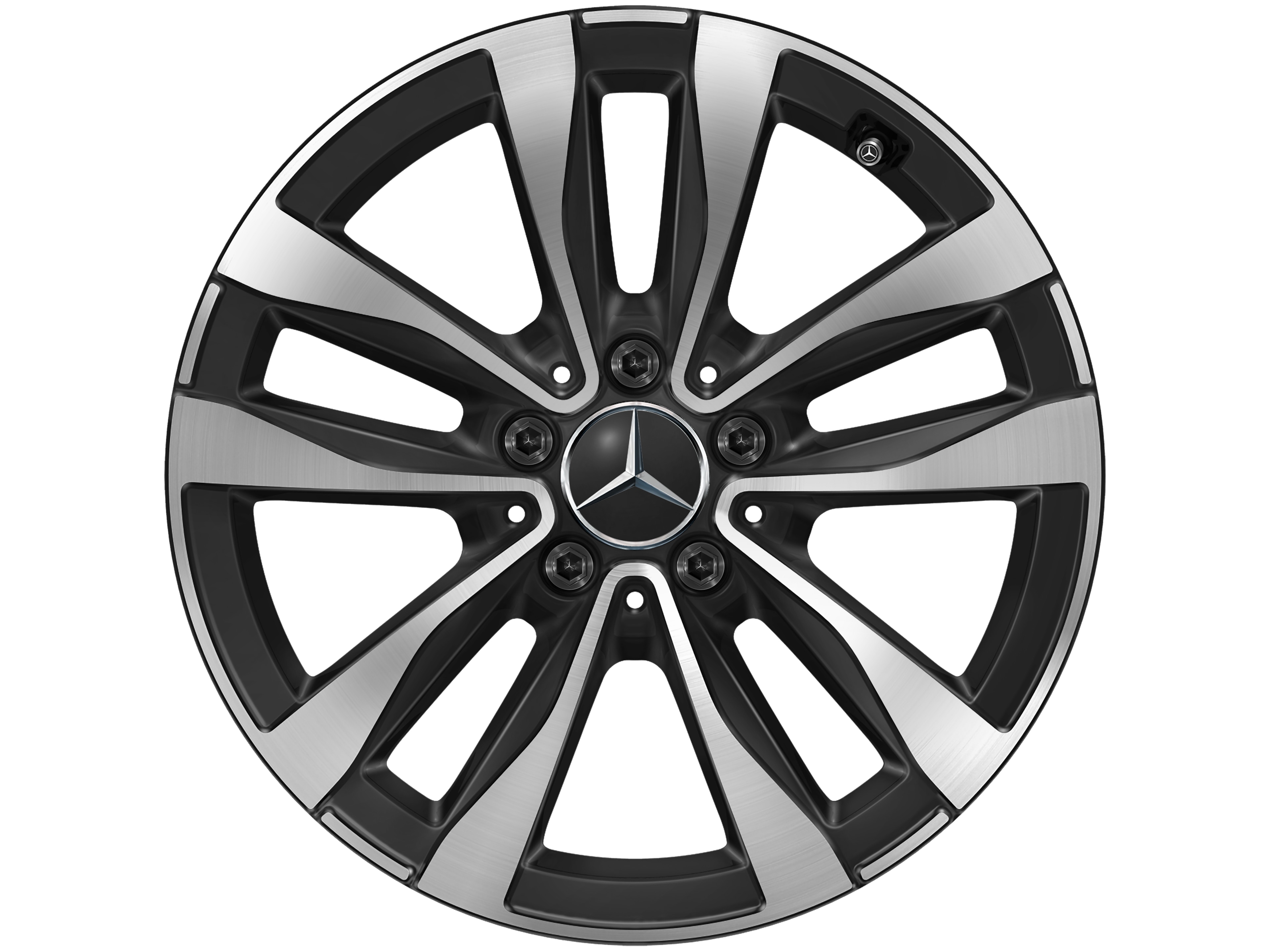 5-twin-spoke wheel, Aero, 43.2 cm (17-inch), High-sheen finish - 7 J x 17 ET 44,5, black, high-sheen