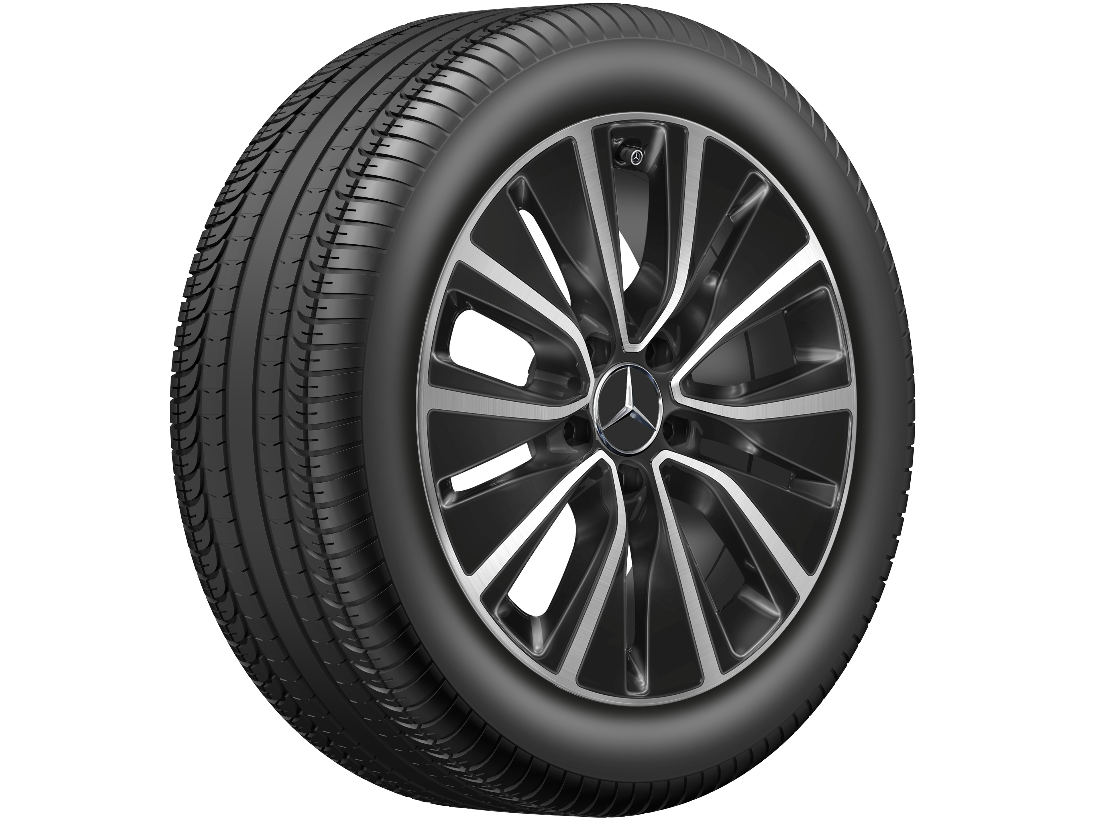 5-hole wheel, 43.2 cm (17-inch) - 7 J x 17 ET 48,5, black, high-sheen